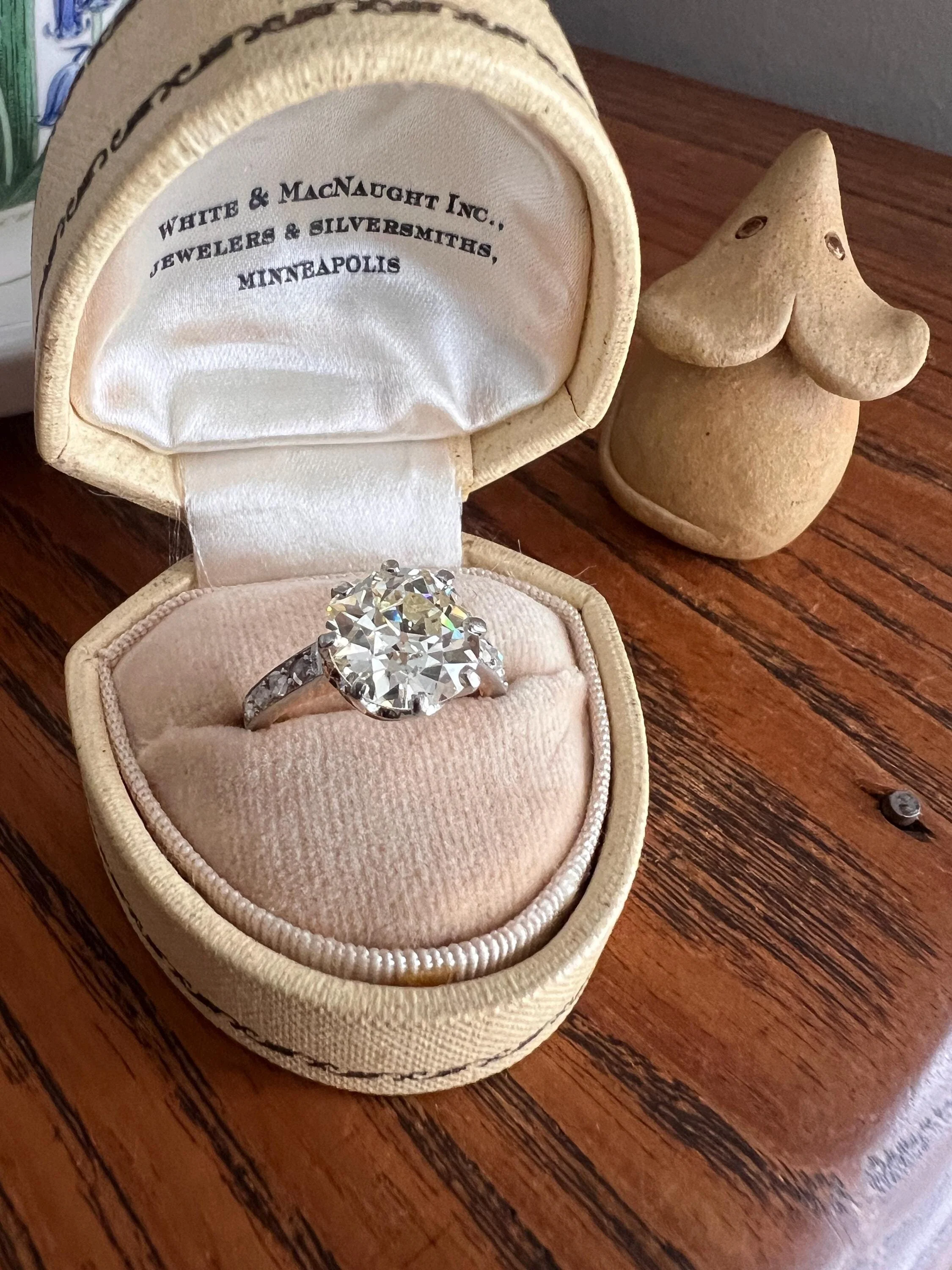 Special French Antique 3.5 CARAT Old European Cut DIAMOND Eye Clean Solitaire Rose Cuts Engagement Ring 18k Gold Platinum Fiery 3.65ctw OEC - Image 11