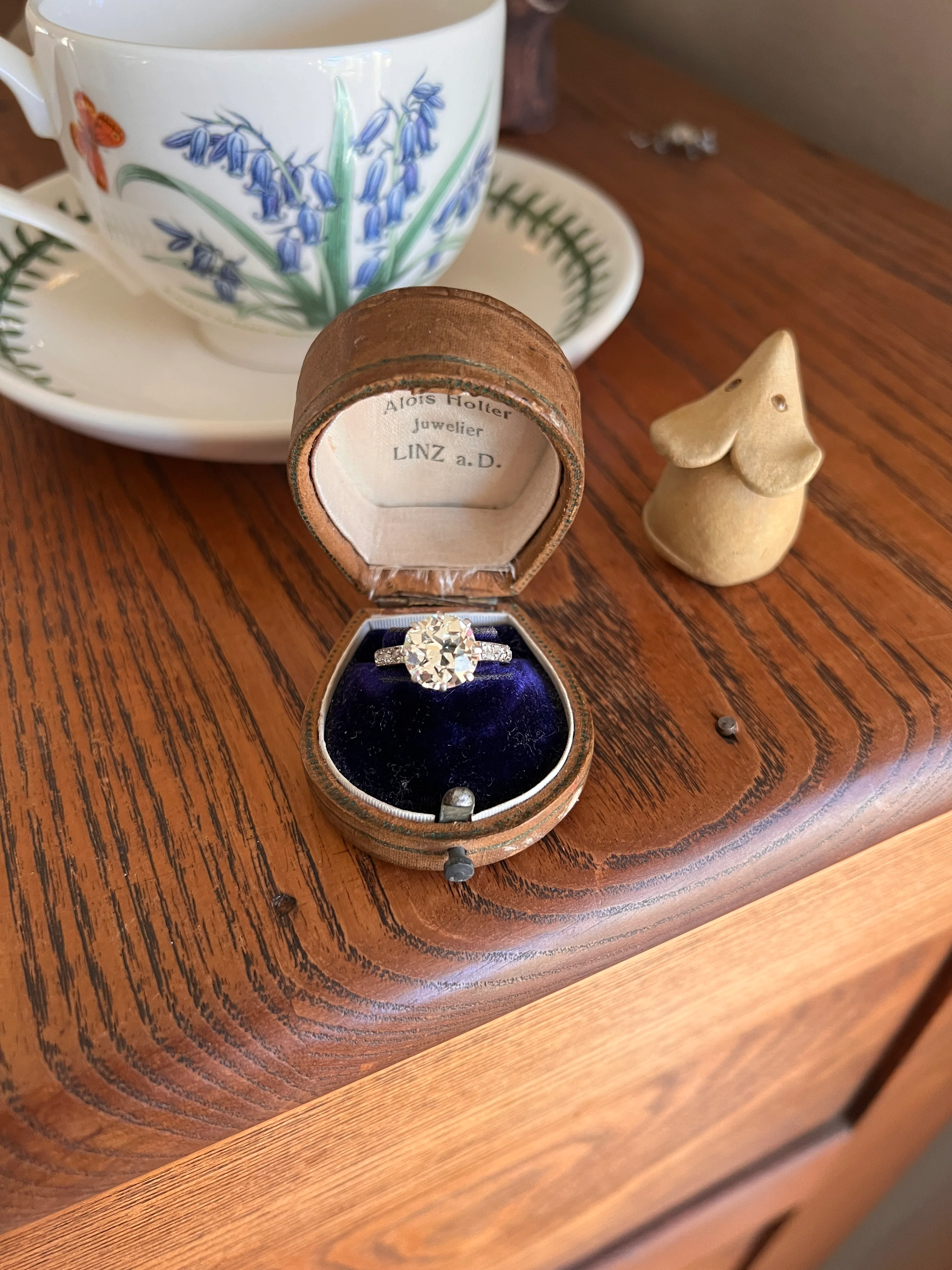 Special French Antique 3.5 CARAT Old European Cut DIAMOND Eye Clean Solitaire Rose Cuts Engagement Ring 18k Gold Platinum Fiery 3.65ctw OEC - Image 23