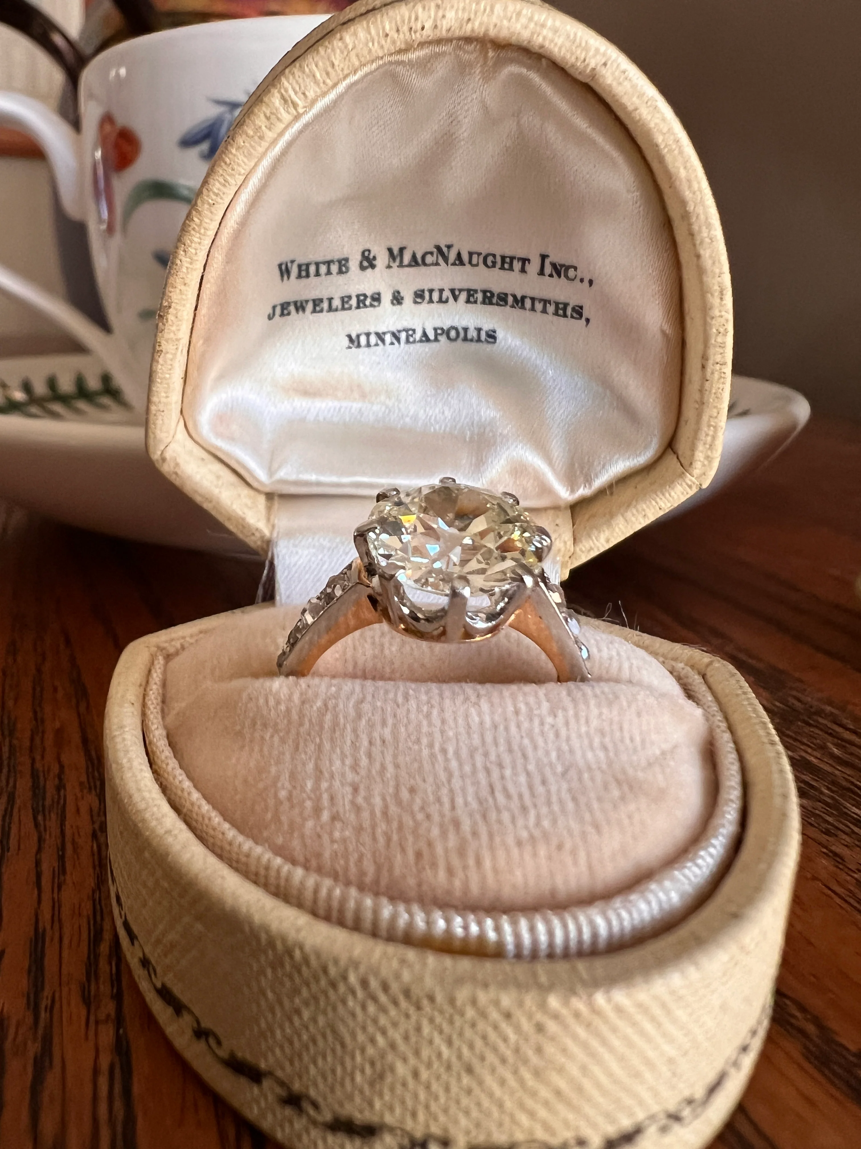 Special French Antique 3.5 CARAT Old European Cut DIAMOND Eye Clean Solitaire Rose Cuts Engagement Ring 18k Gold Platinum Fiery 3.65ctw OEC - Image 25