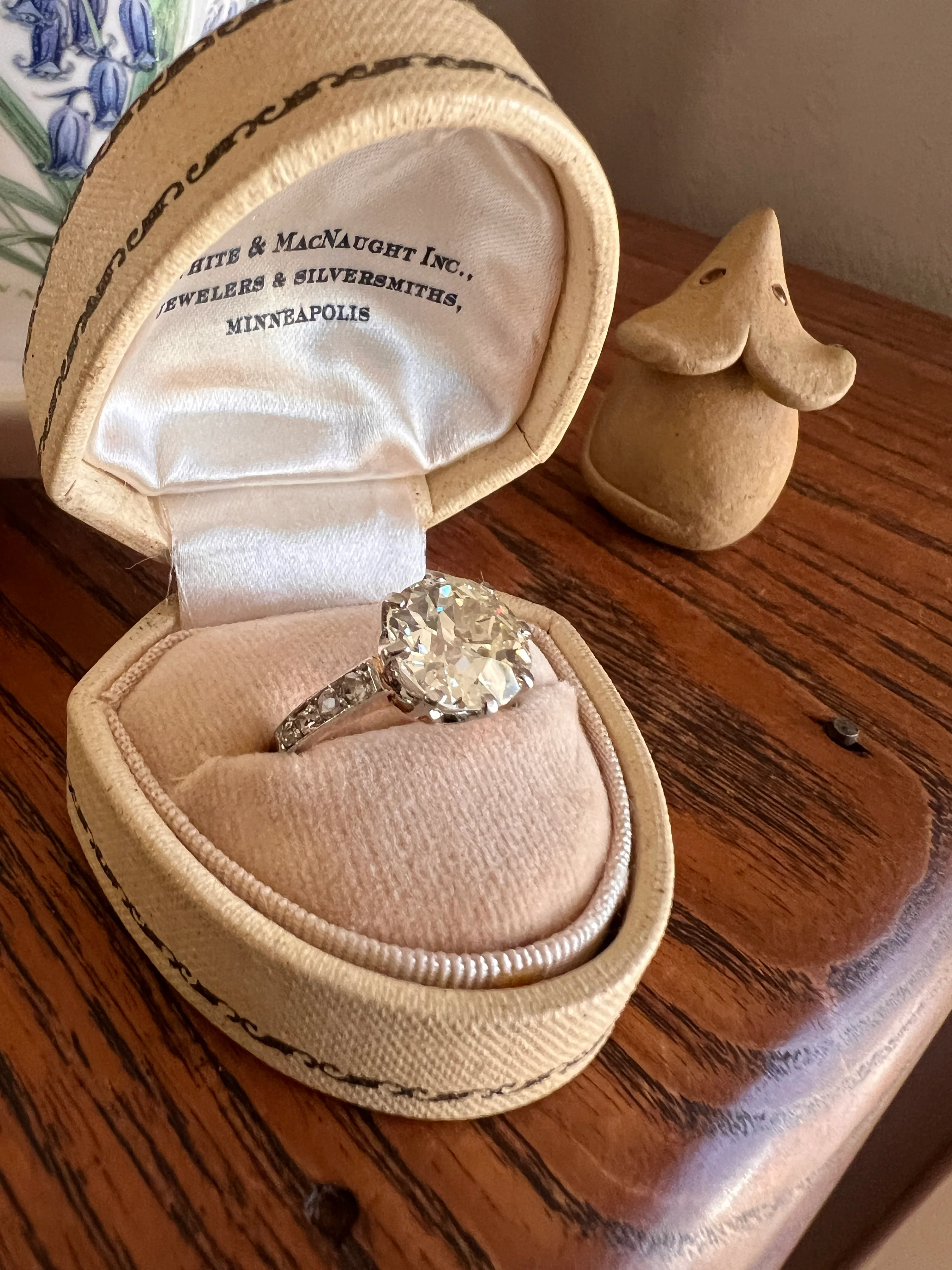 Special French Antique 3.5 CARAT Old European Cut DIAMOND Eye Clean Solitaire Rose Cuts Engagement Ring 18k Gold Platinum Fiery 3.65ctw OEC - Image 26
