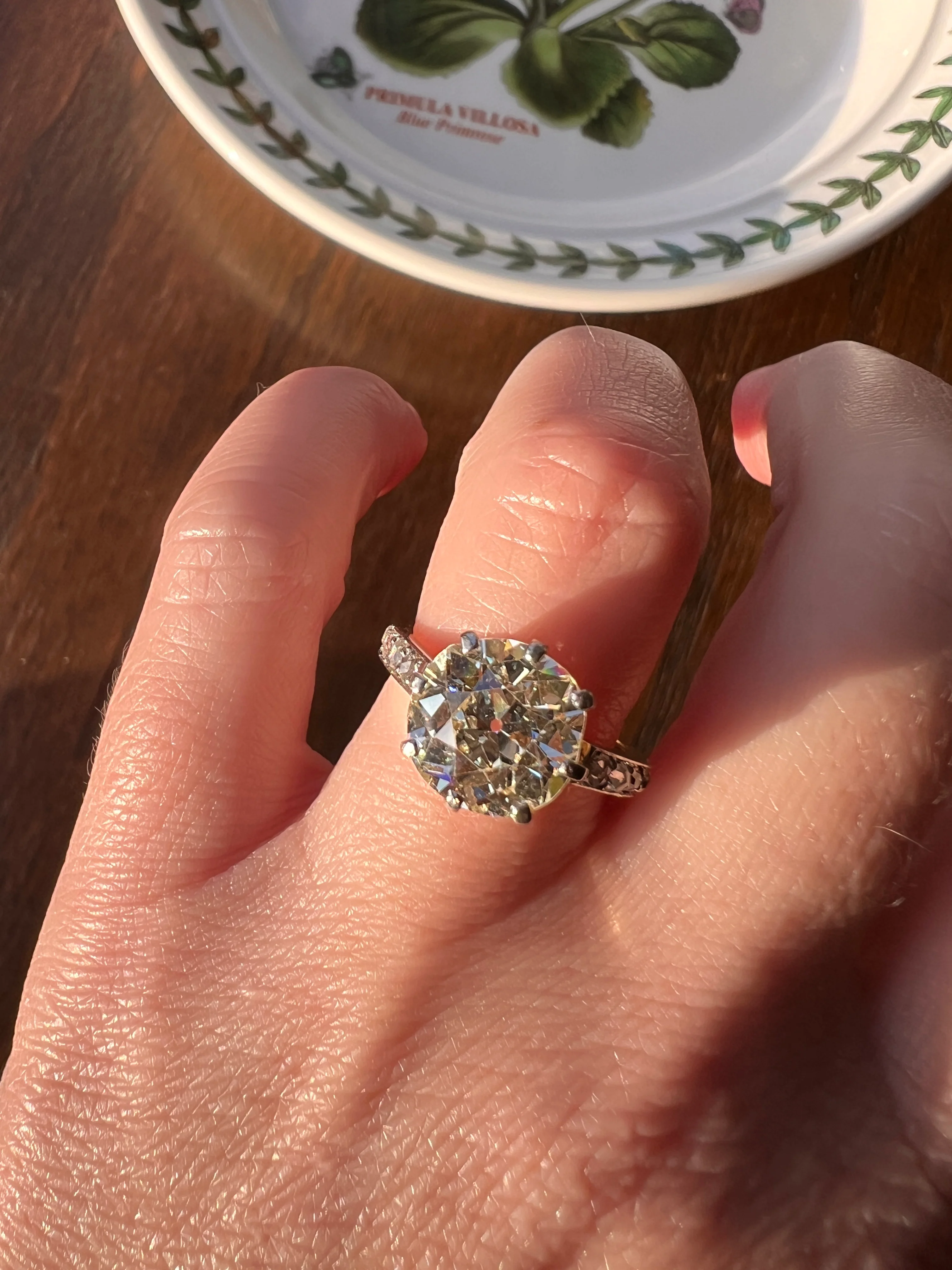 Special French Antique 3.5 CARAT Old European Cut DIAMOND Eye Clean Solitaire Rose Cuts Engagement Ring 18k Gold Platinum Fiery 3.65ctw OEC - Image 29
