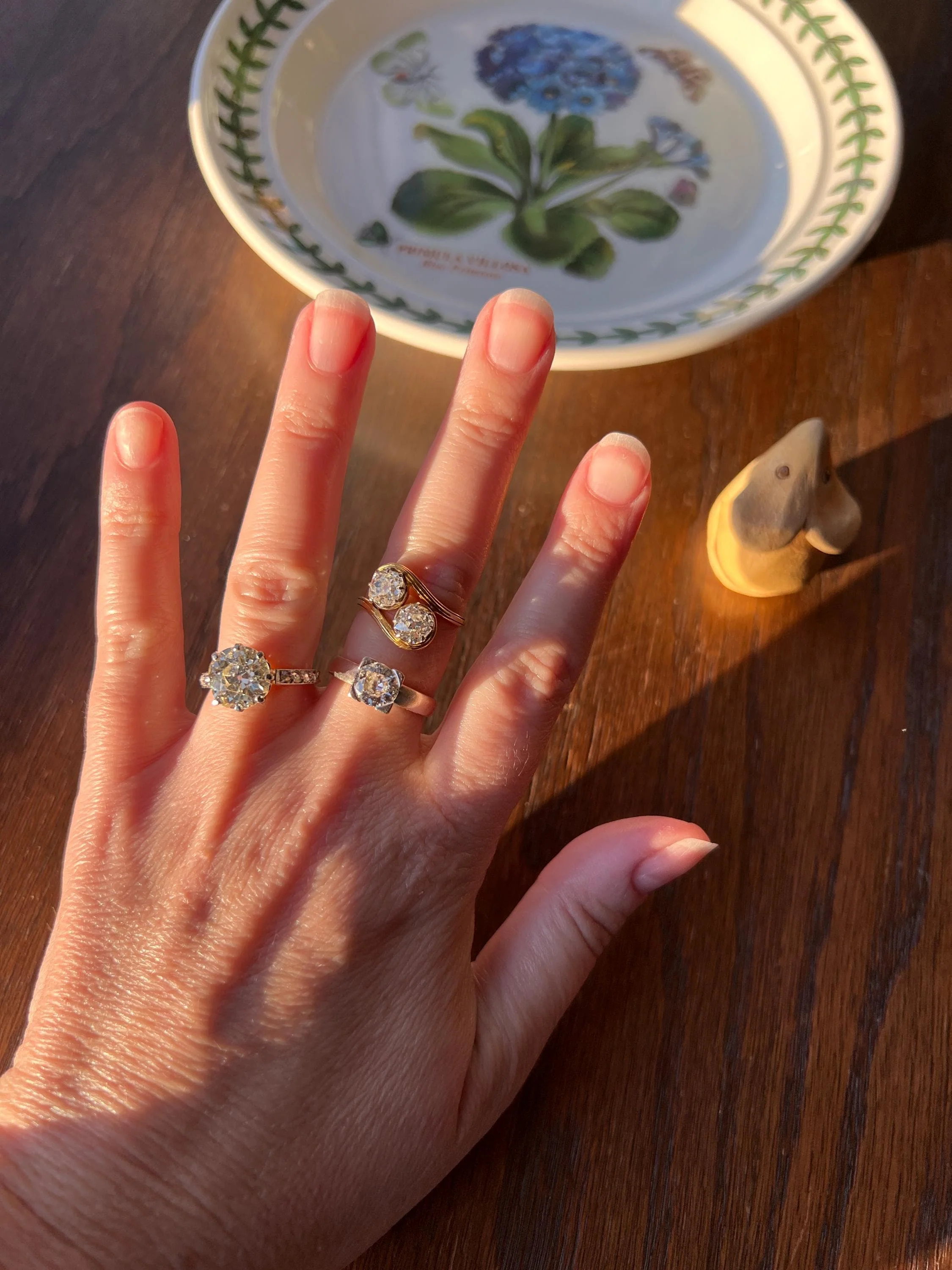 Special French Antique 3.5 CARAT Old European Cut DIAMOND Eye Clean Solitaire Rose Cuts Engagement Ring 18k Gold Platinum Fiery 3.65ctw OEC - Image 6