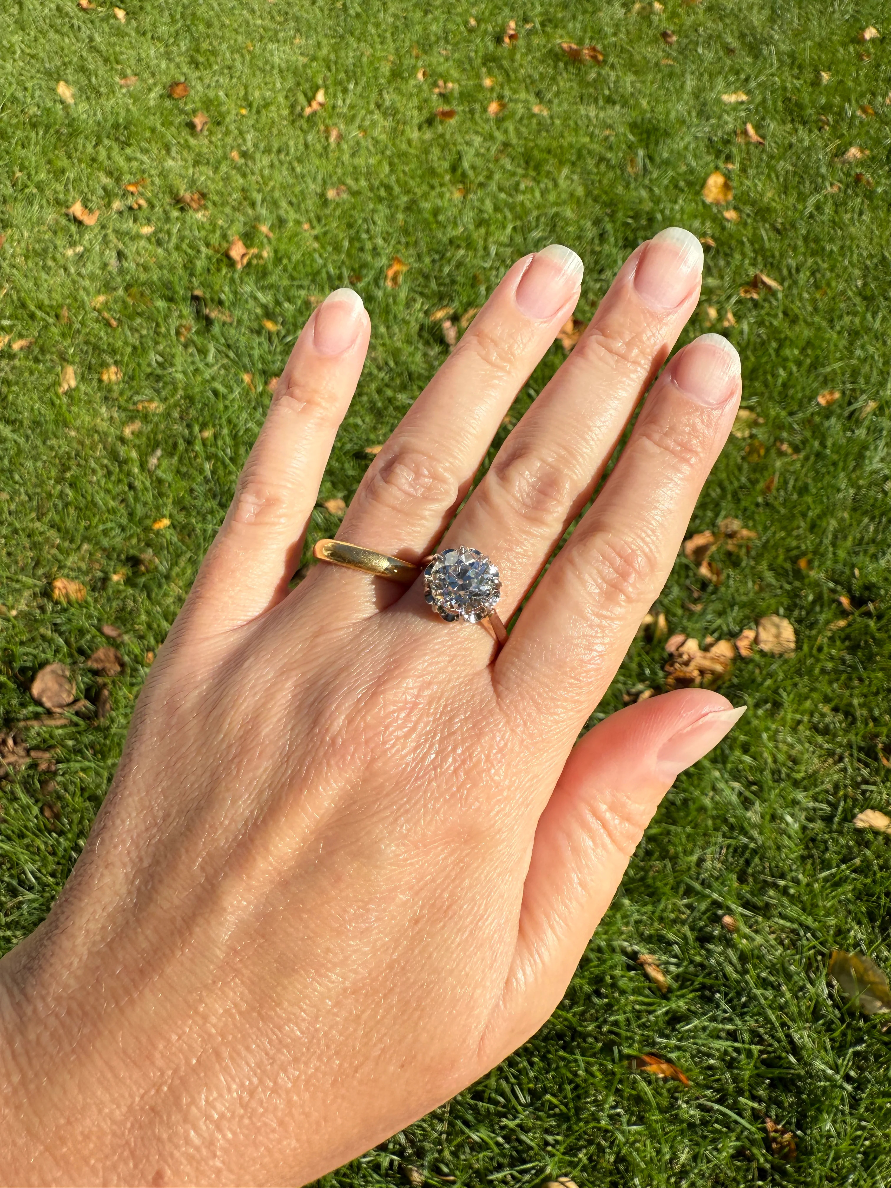 Special French Original Antique 3.5 CARAT Old European Cut DIAMOND Eye Clean Solitaire Engagement Ring 18k Rosy Gold Platinum Fiery OEC - Image 39