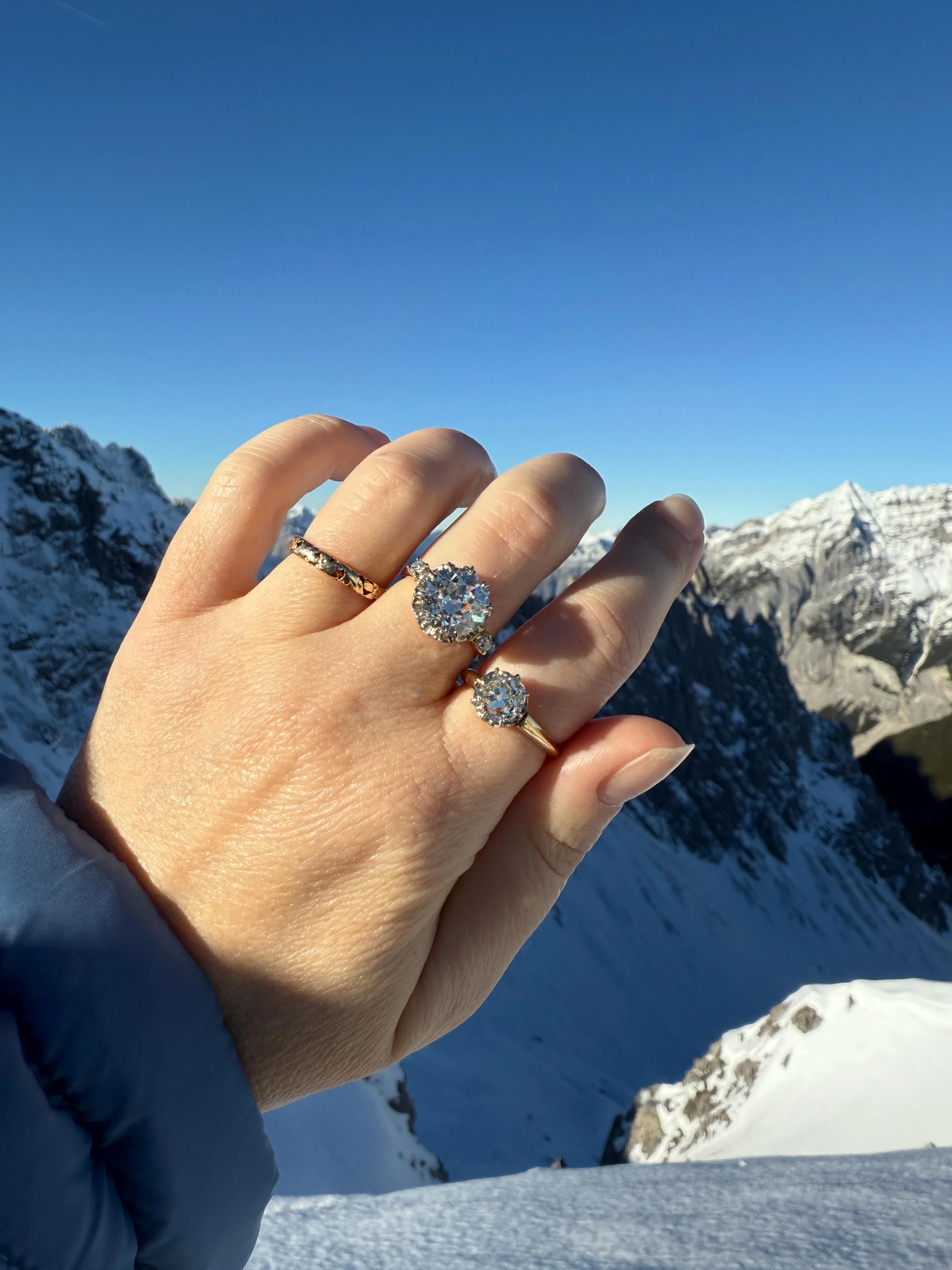 Special French Original Antique 4.07 CARAT Natural Old European Cut DIAMOND Eye Clean Solitaire Engagement Ring 18k Rosy Gold Platinum - Image 20