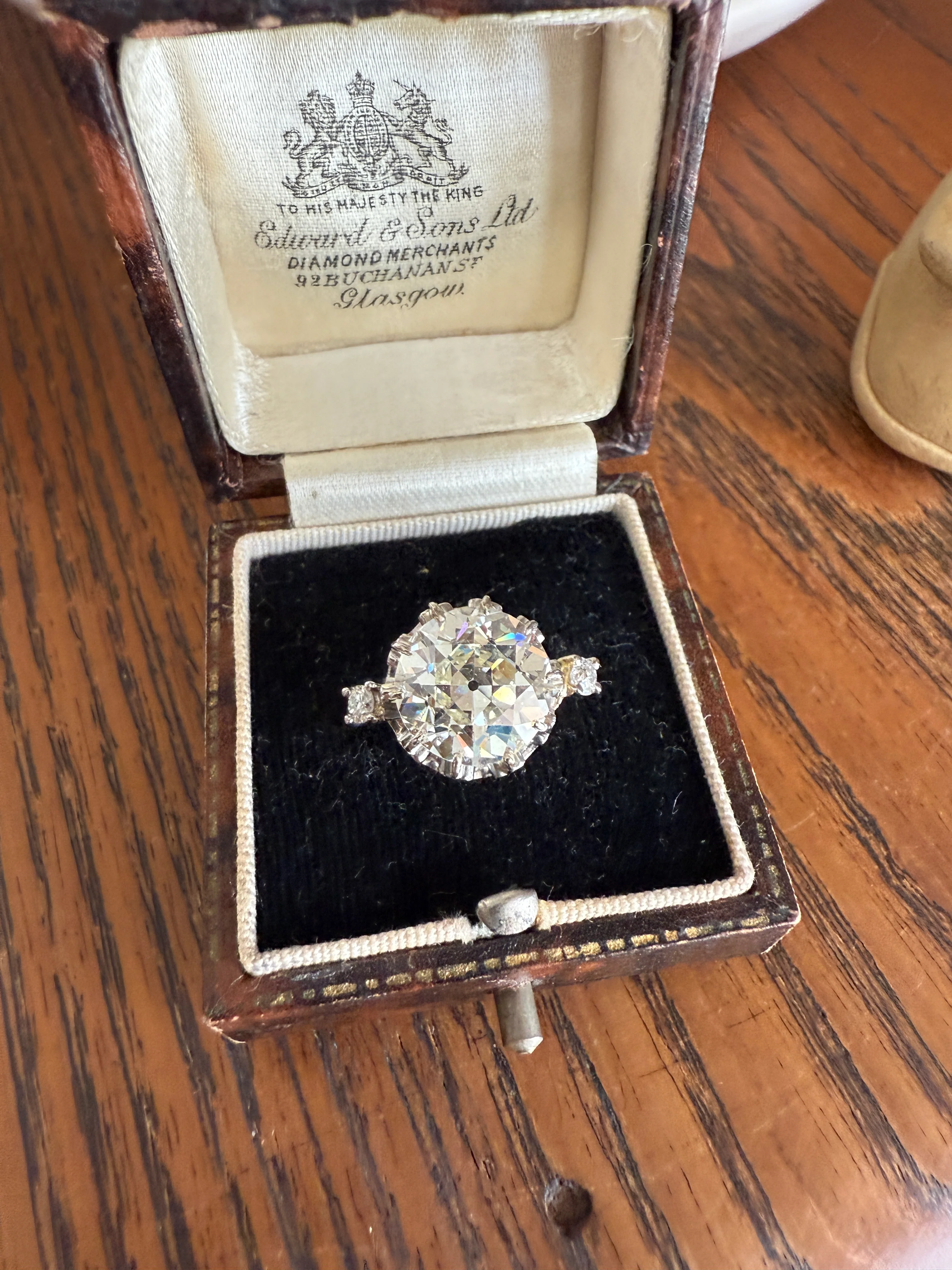 Special French Original Antique 4.07 CARAT Natural Old European Cut DIAMOND Eye Clean Solitaire Engagement Ring 18k Rosy Gold Platinum - Image 24