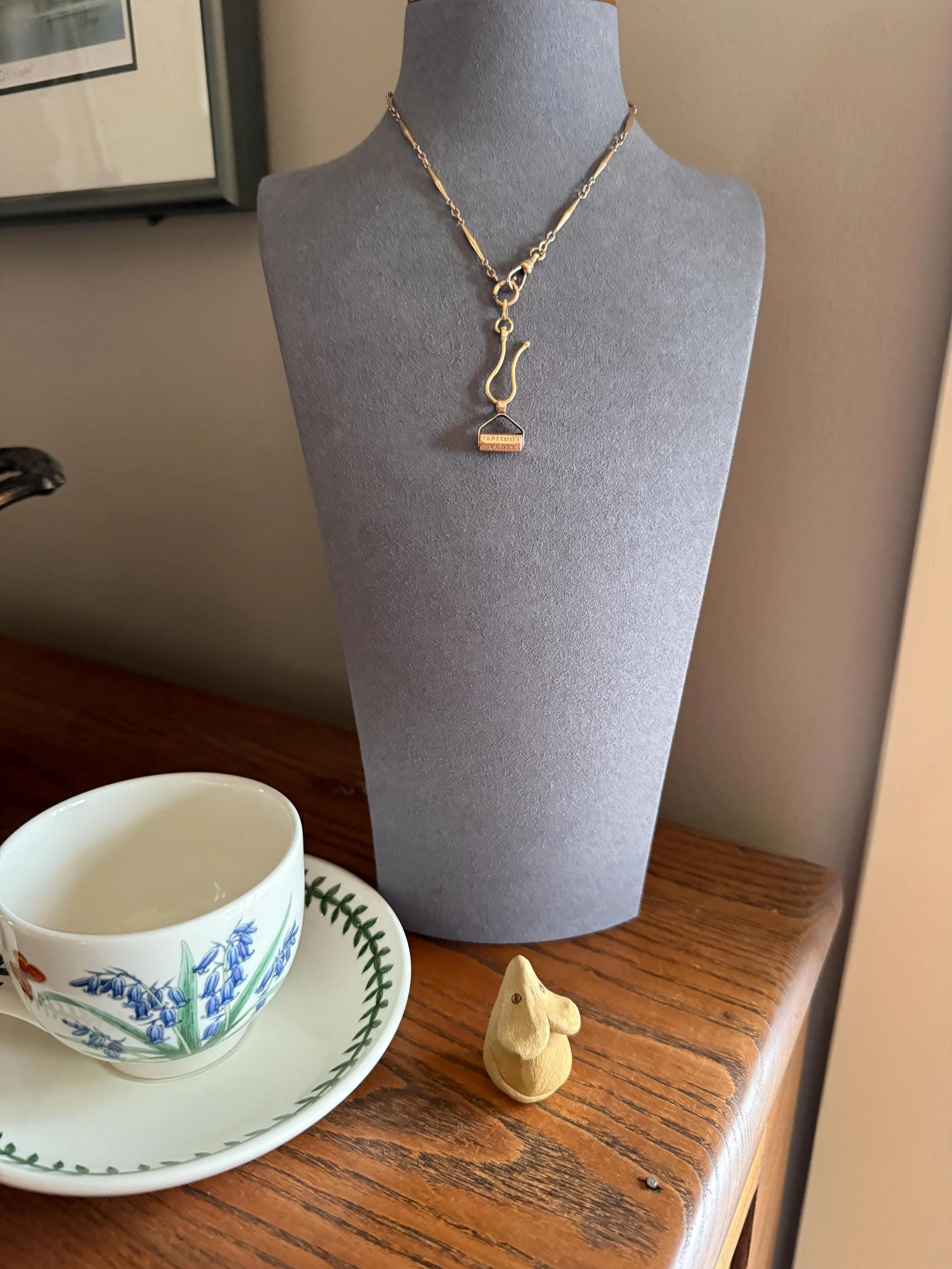 SPINNER Days of the Week Fob 10k Gold Engraved Reverse Intaglio Mini Wax Seal Pendant Antique Victorian - Image 5