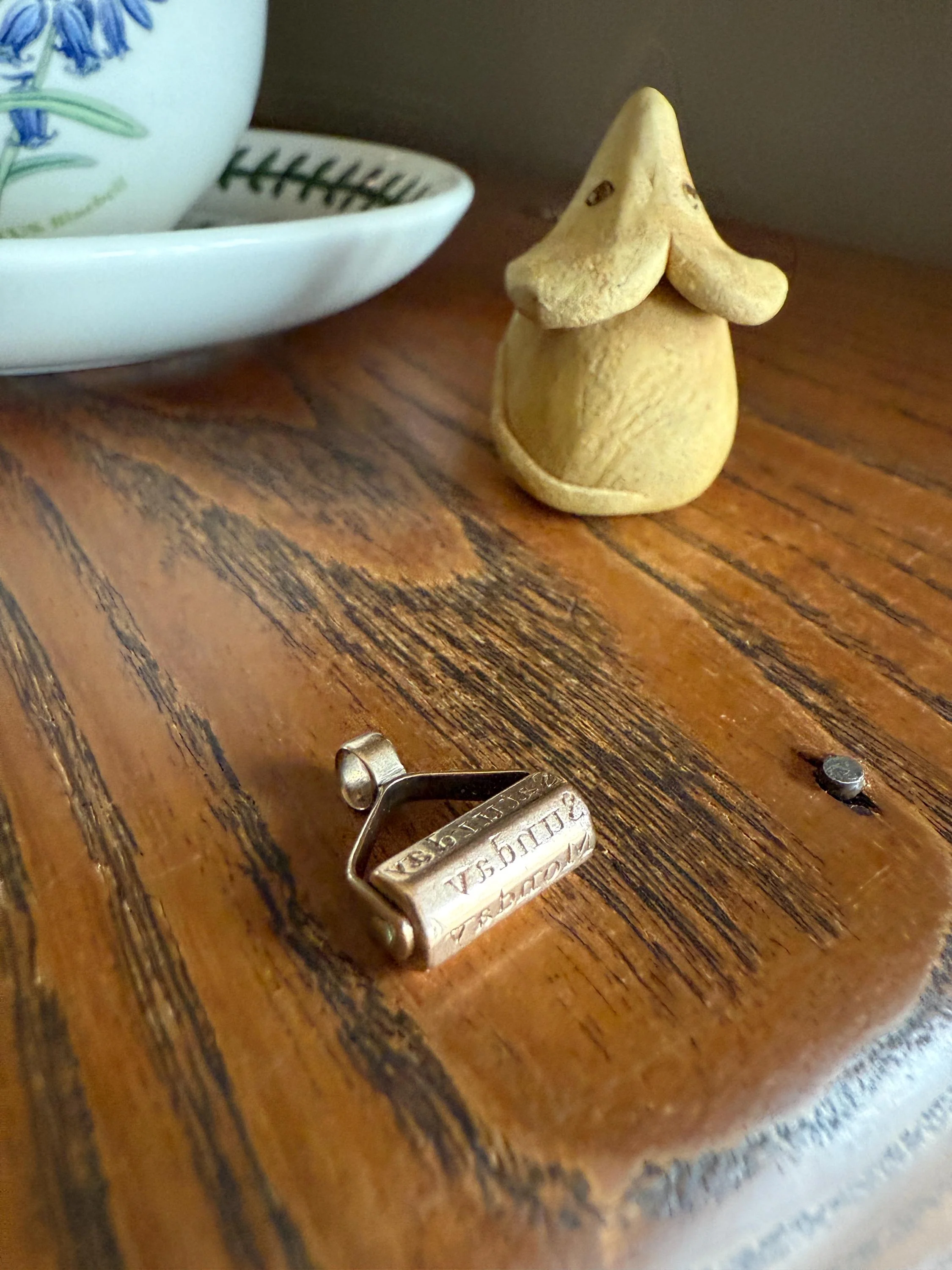 SPINNER Days of the Week Fob 10k Gold Engraved Reverse Intaglio Mini Wax Seal Pendant Antique Victorian - Image 7