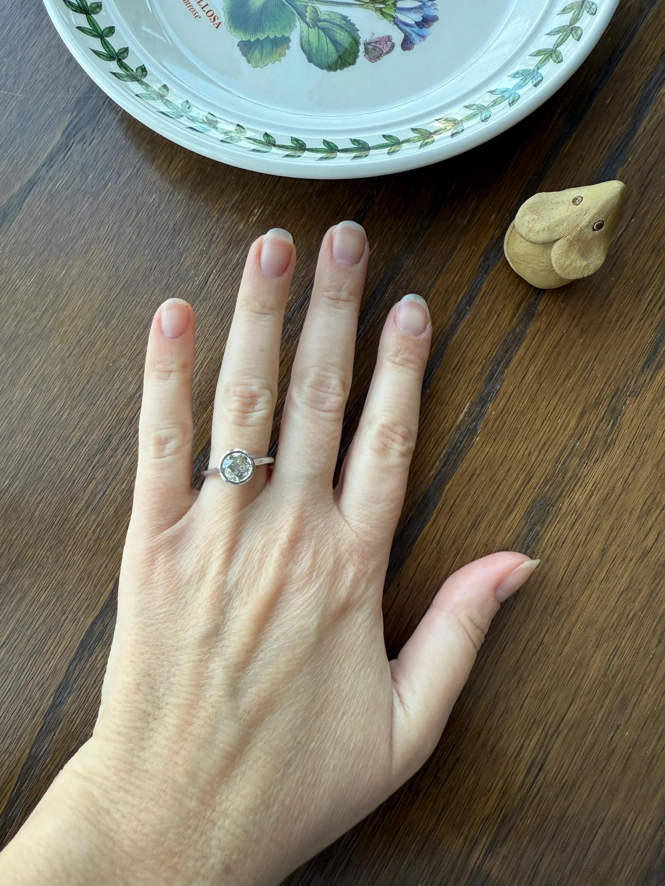 SPREADY Vintage 1.1 Carat Old Mine Cut DIAMOND Bezel Set Ring Art Deco Stacker Band 18k White Gold Solitaire Geometric Engagement - Image 16