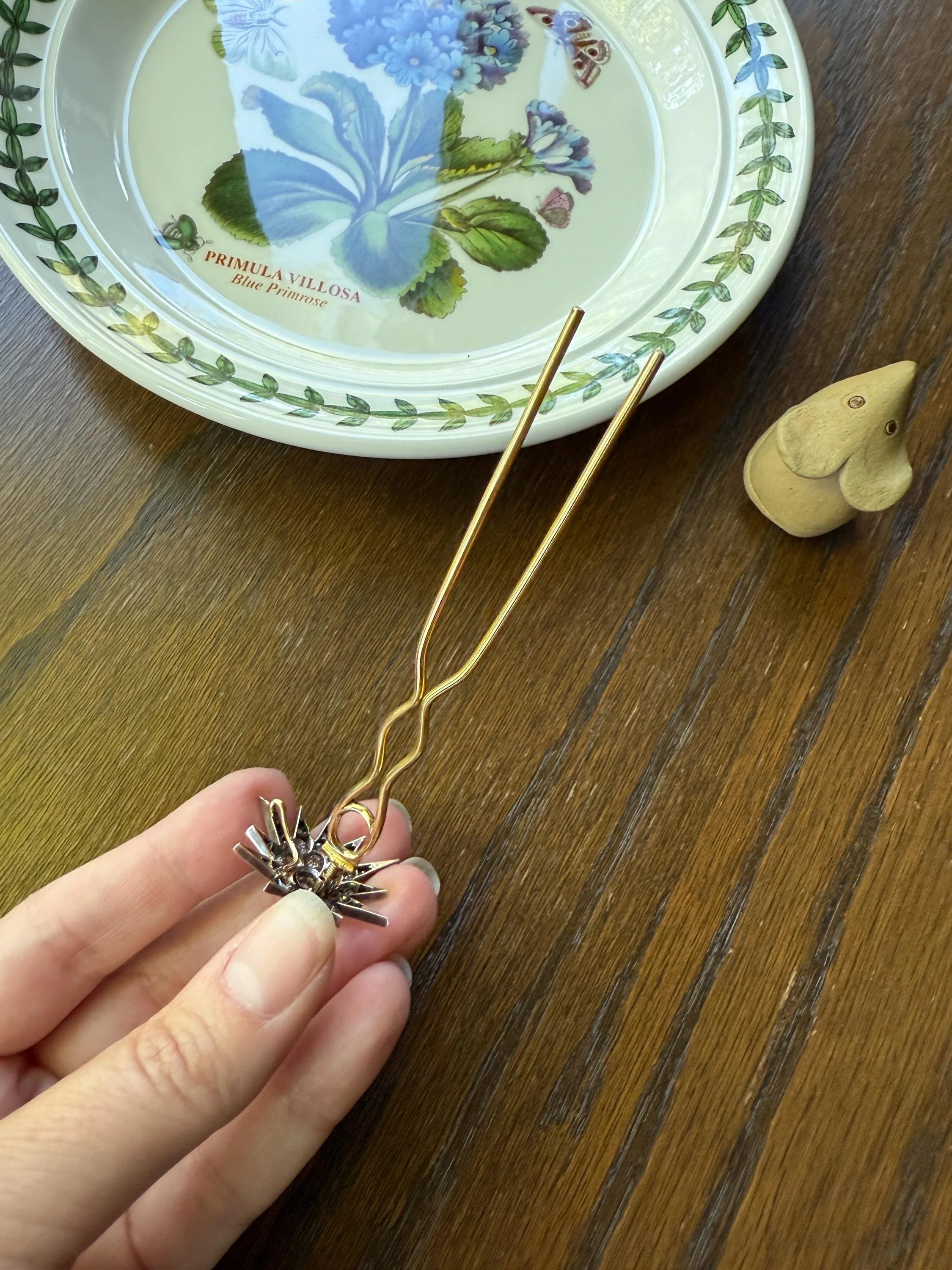 STAR Antique CONVERTIBLE Pendant Hair Pin Brooch BOXED 1 1/4 Carat Old Mine Cut Diamond Cluster 14k Gold Silver Victorian Gift Bridal 1.25Ct - Image 9