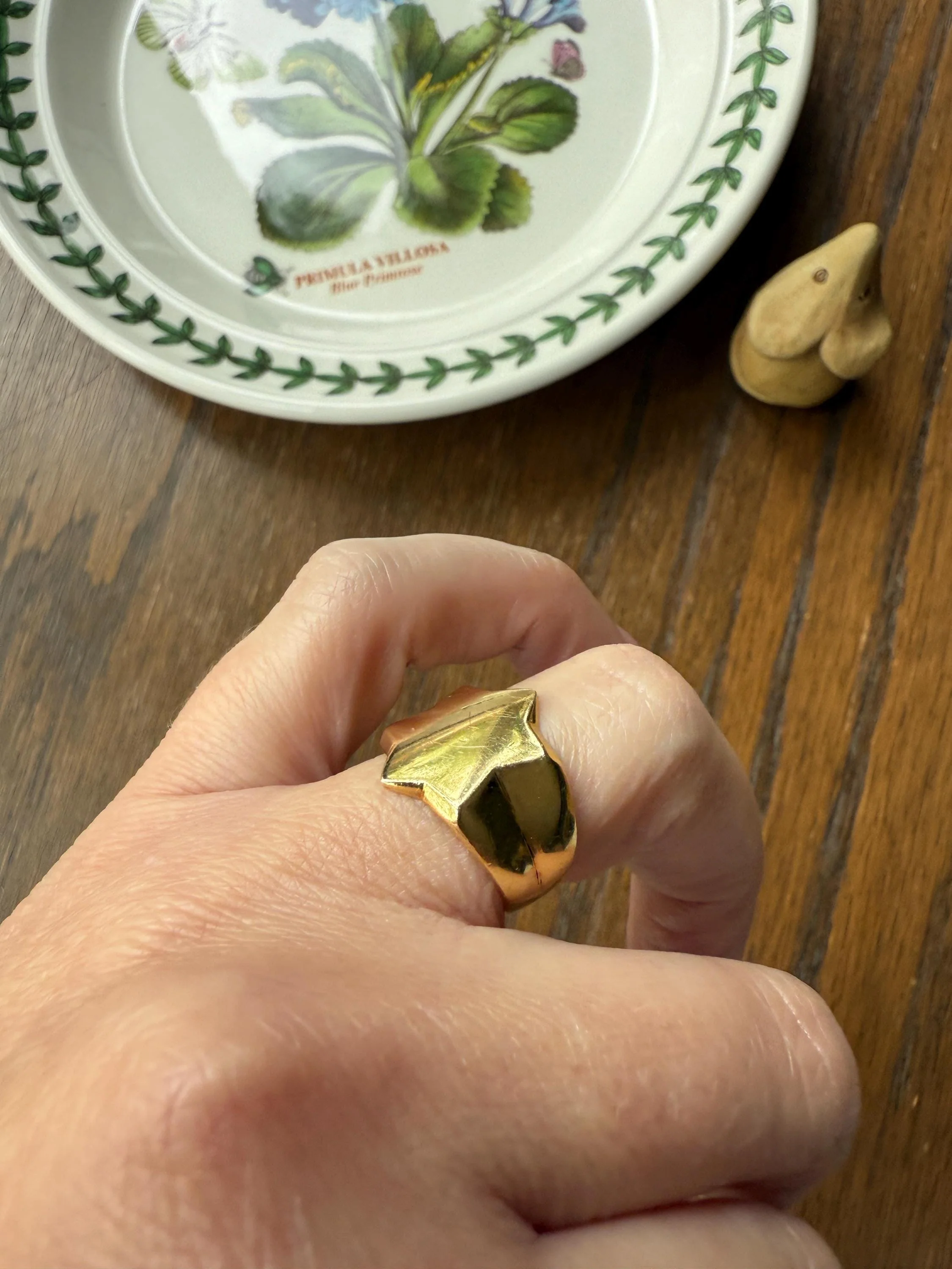 STAR Figural Signet 6.2g 18k Gold Ready to Engrave! Chunky Celestial Rad Pinky Ring Ringstack Shape Unique Gift - Image 4