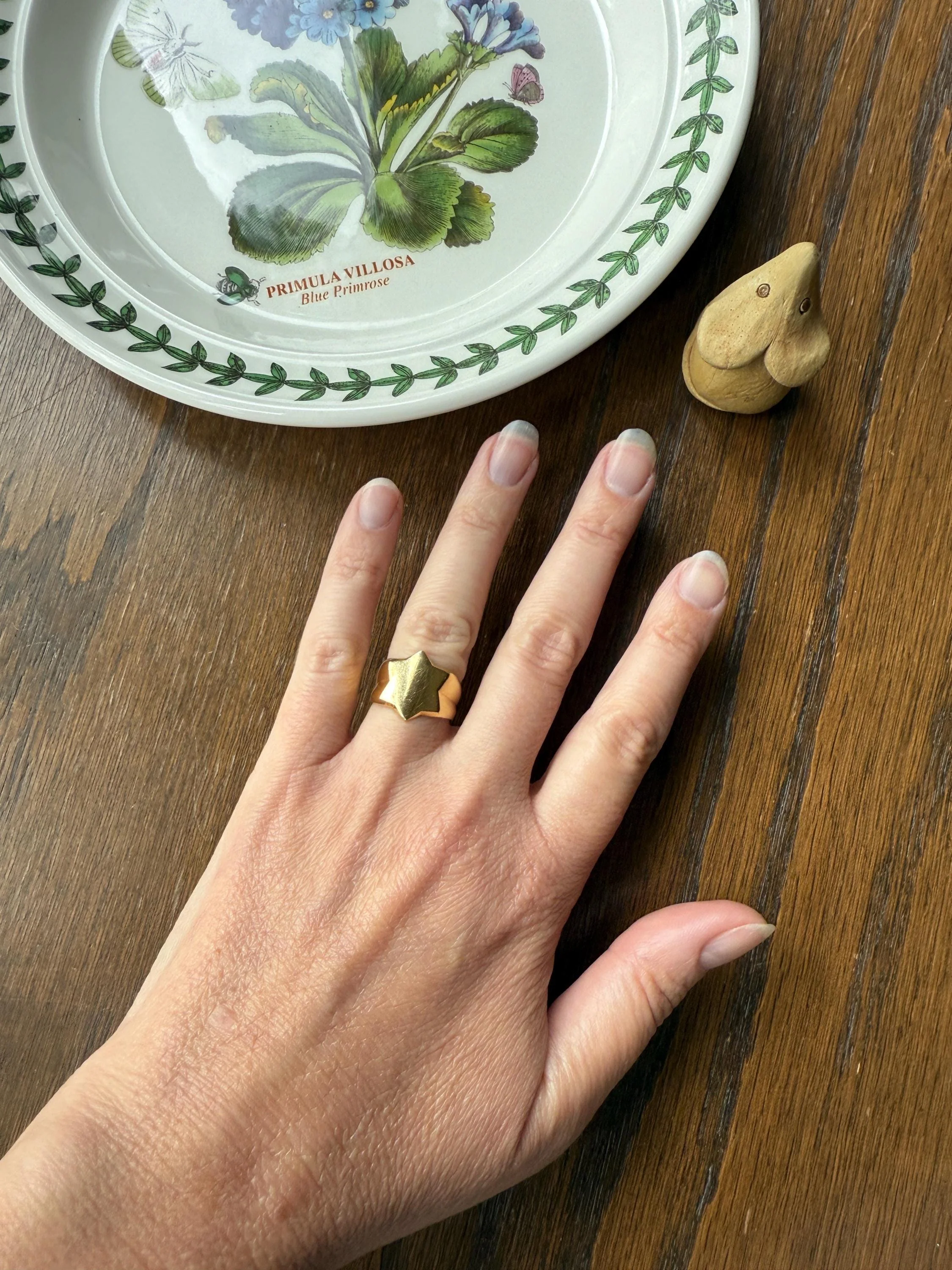 STAR Figural Signet 6.2g 18k Gold Ready to Engrave! Chunky Celestial Rad Pinky Ring Ringstack Shape Unique Gift - Image 5