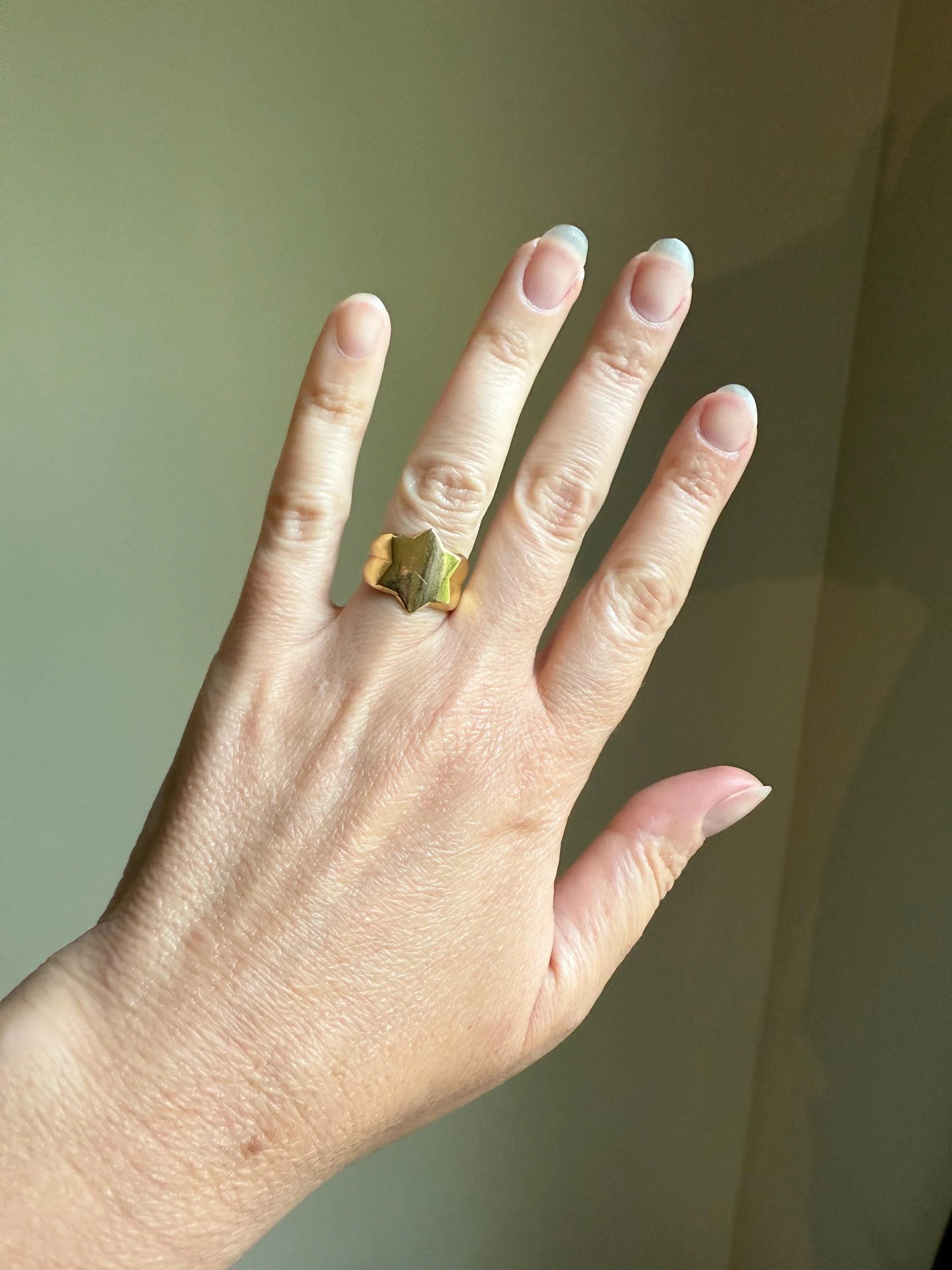 STAR Figural Signet 6.2g 18k Gold Ready to Engrave! Chunky Celestial Rad Pinky Ring Ringstack Shape Unique Gift - Image 6