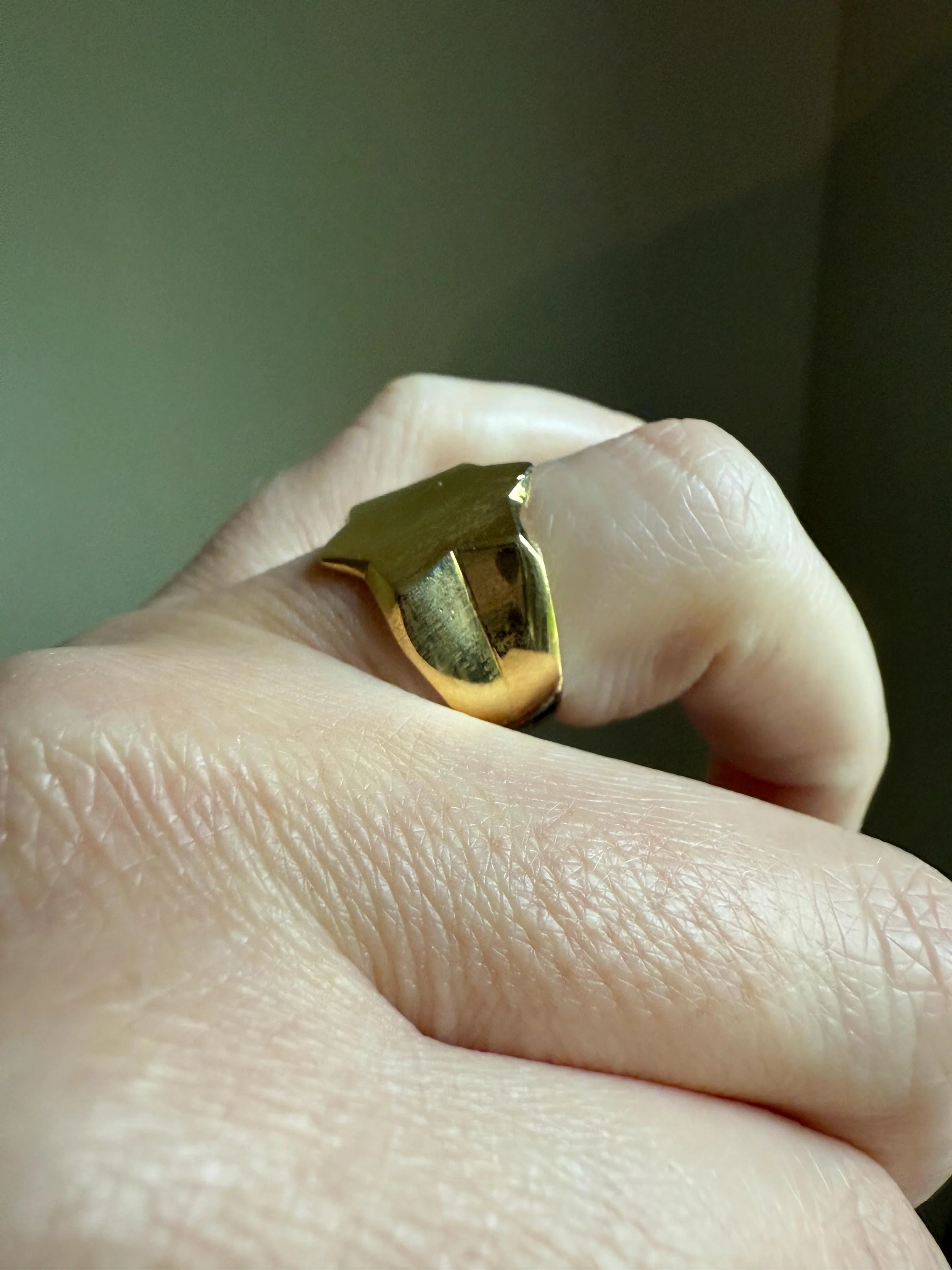 STAR Figural Signet 6.2g 18k Gold Ready to Engrave! Chunky Celestial Rad Pinky Ring Ringstack Shape Unique Gift - Image 7