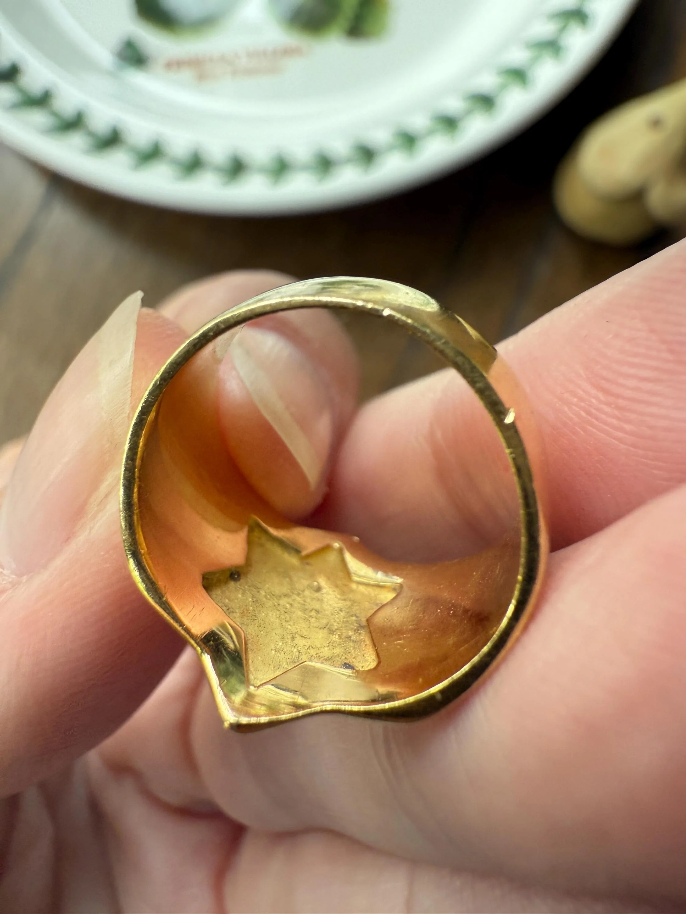 STAR Figural Signet 6.2g 18k Gold Ready to Engrave! Chunky Celestial Rad Pinky Ring Ringstack Shape Unique Gift - Image 9