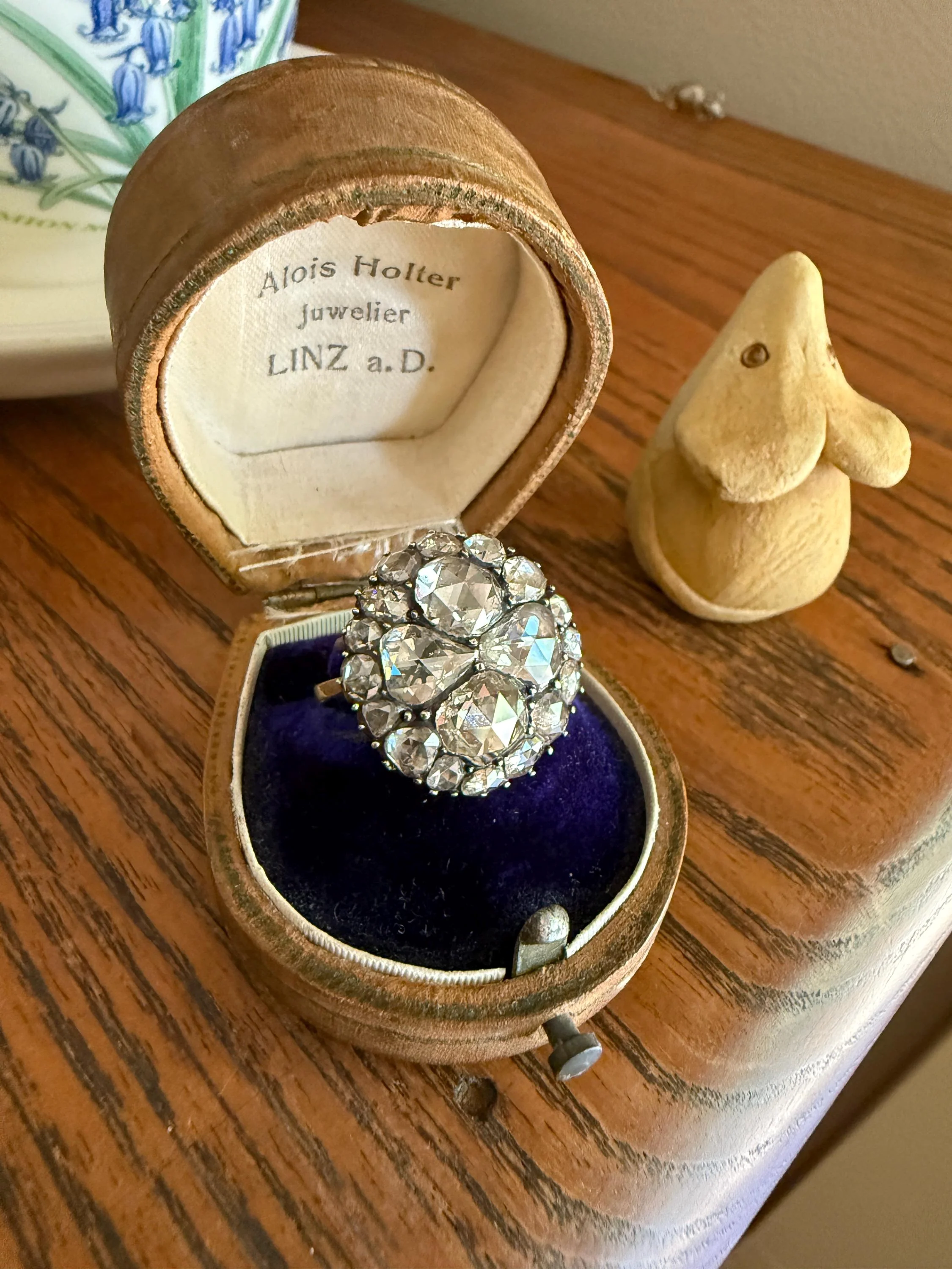 Stunning Antique 6 Carat Scale Dutch Rose Cut DIAMOND 14k Gold Silver Cluster Chunky Pear Stacker Rare Bauble - Image 11