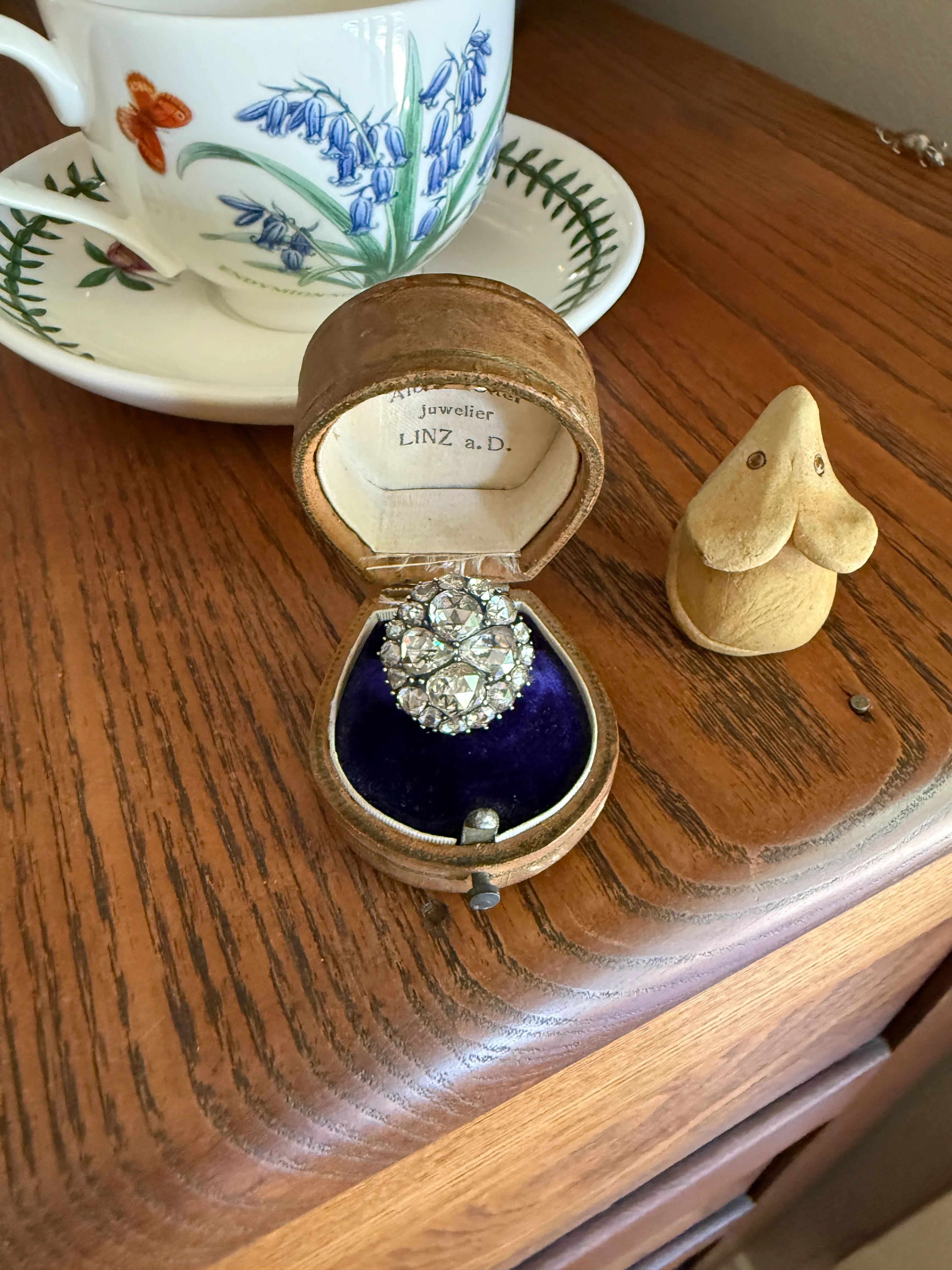 Stunning Antique 6 Carat Scale Dutch Rose Cut DIAMOND 14k Gold Silver Cluster Chunky Pear Stacker Rare Bauble - Image 15