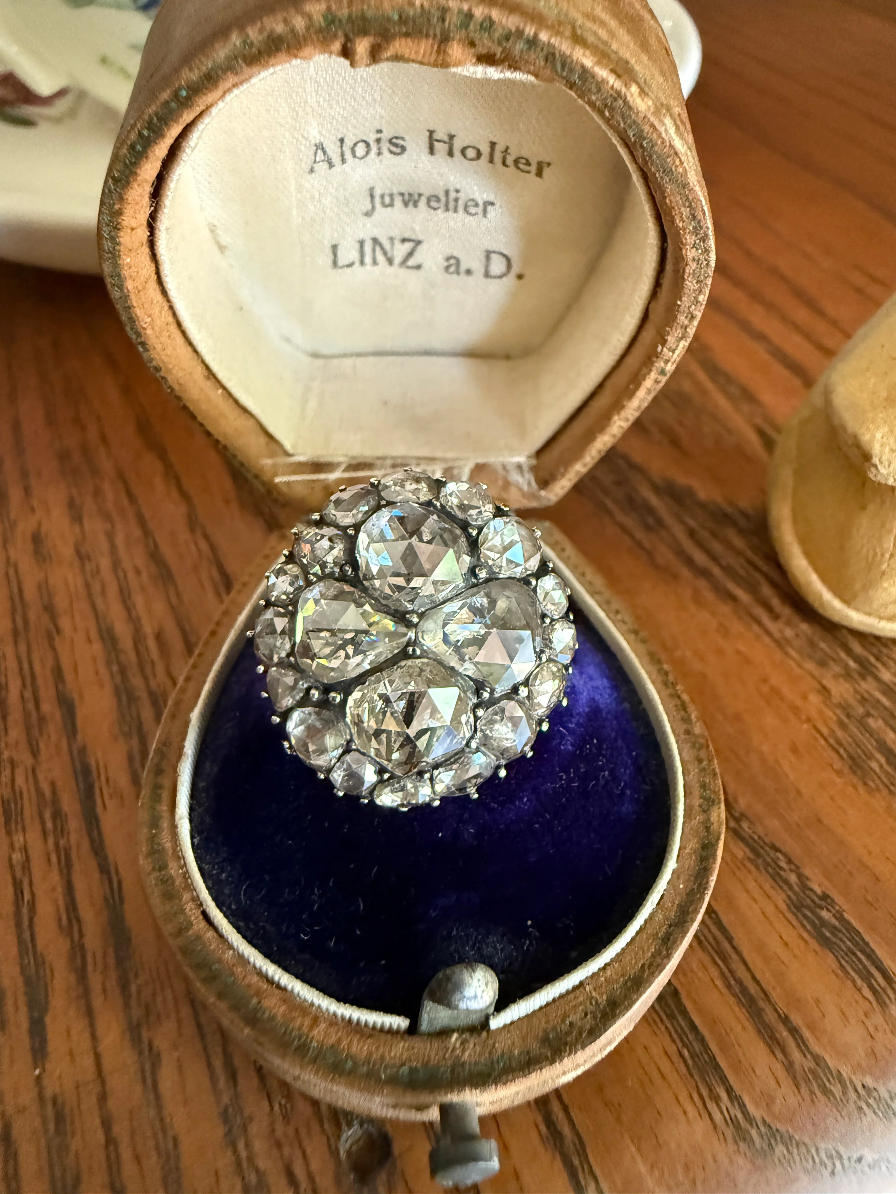 Stunning Antique 6 Carat Scale Dutch Rose Cut DIAMOND 14k Gold Silver Cluster Chunky Pear Stacker Rare Bauble - Image 16