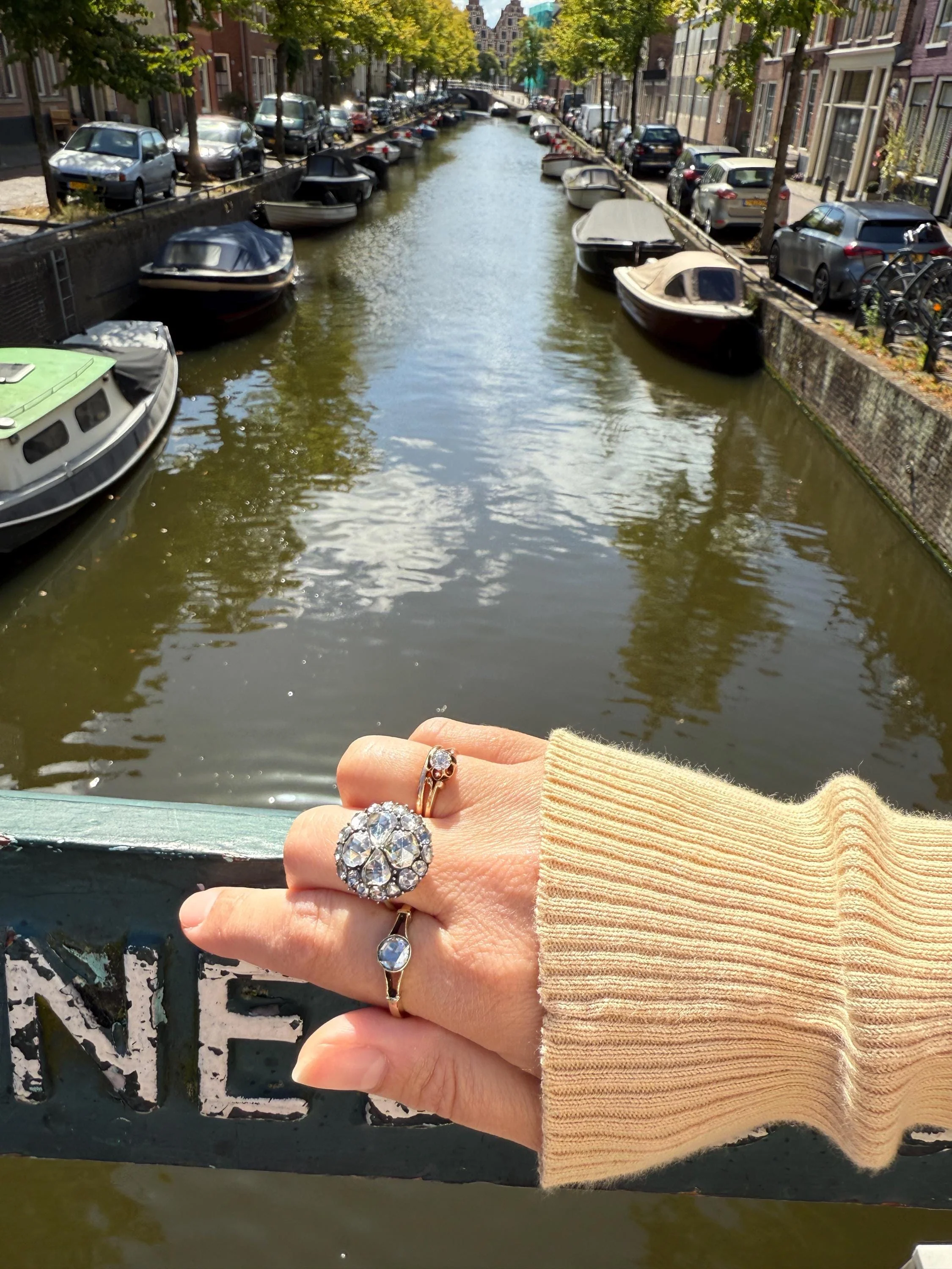 Stunning Antique 6 Carat Scale Dutch Rose Cut DIAMOND 14k Gold Silver Cluster Chunky Pear Stacker Rare Bauble - Image 3