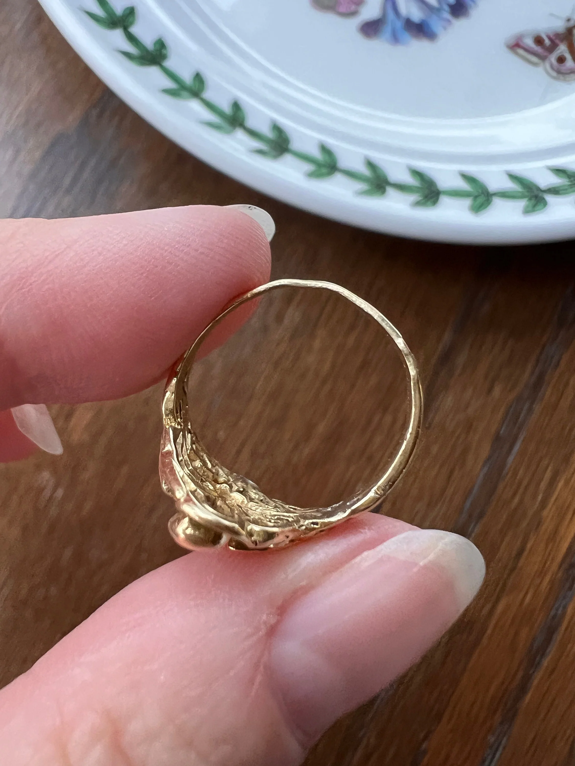 SWAN French ANTIQUE Special Art Nouveau Old Mine Cut DIAMOND 18k Gold Platinum Ring Figural - Image 10