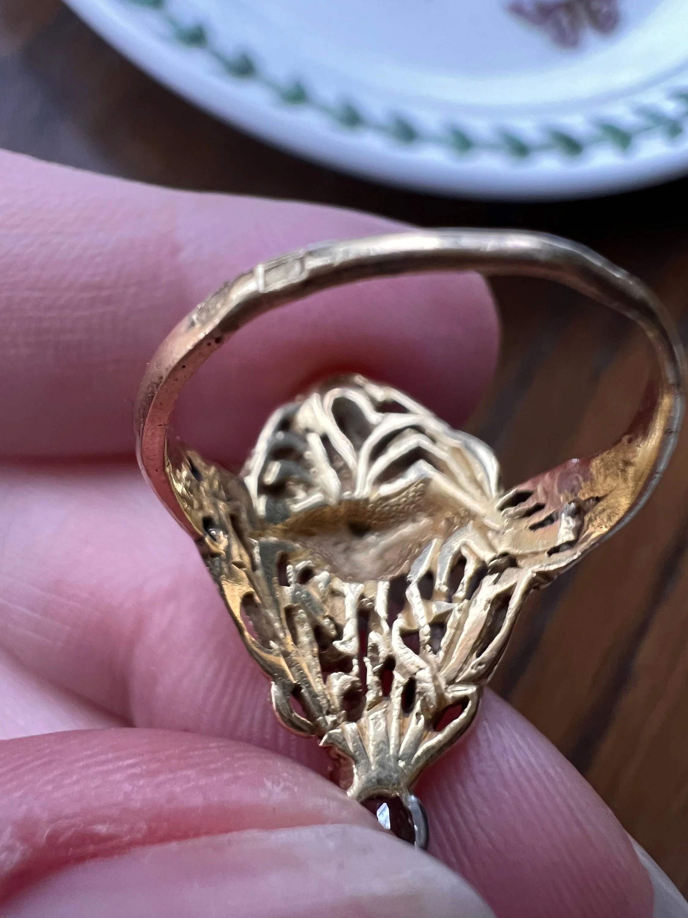 SWAN French ANTIQUE Special Art Nouveau Old Mine Cut DIAMOND 18k Gold Platinum Ring Figural - Image 8