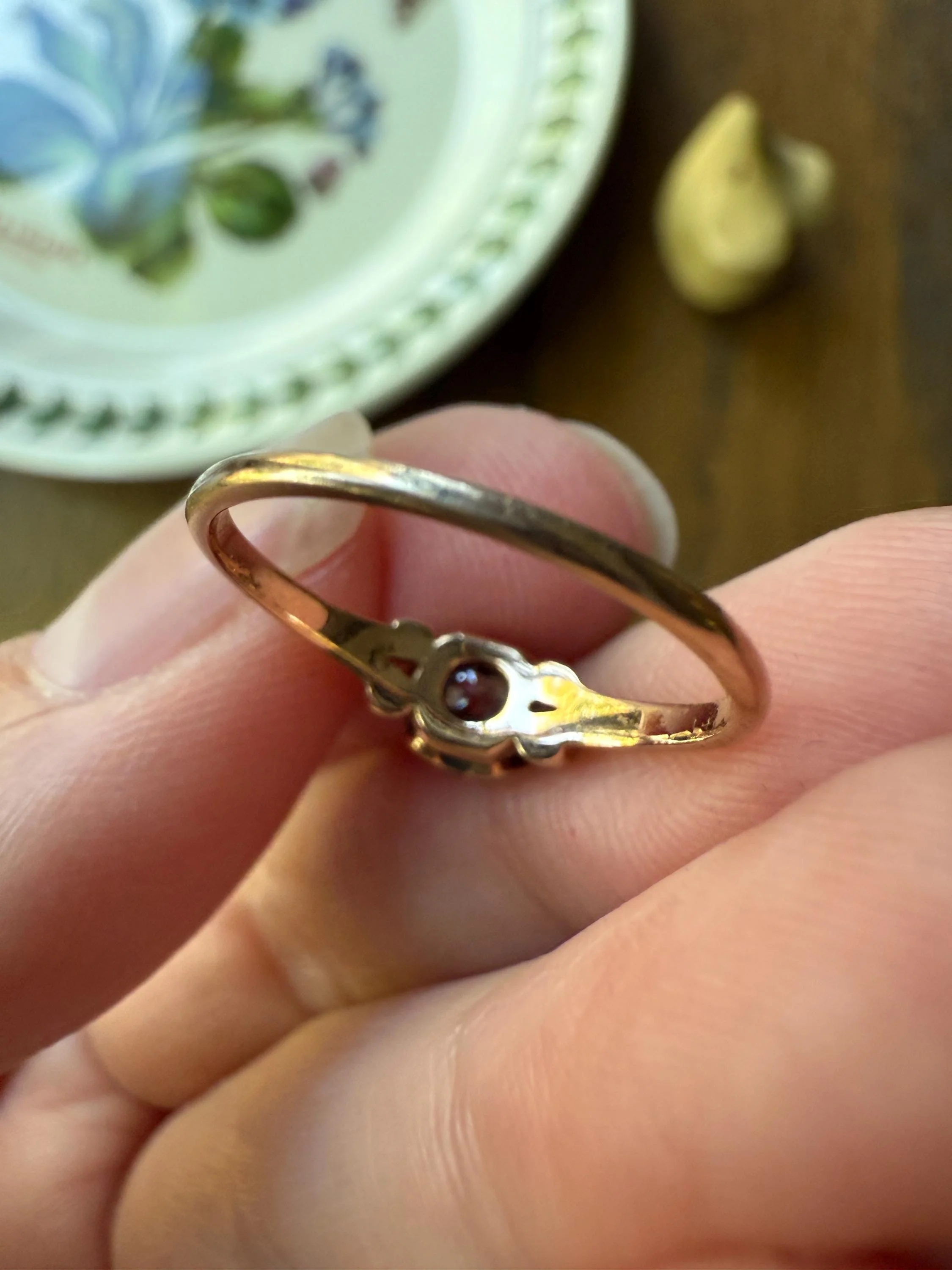 SWEETIE Victorian Antique Old European Cut DIAMOND Solitaire Engagement Wedding Buttercup Ring 14k Gold - Image 7