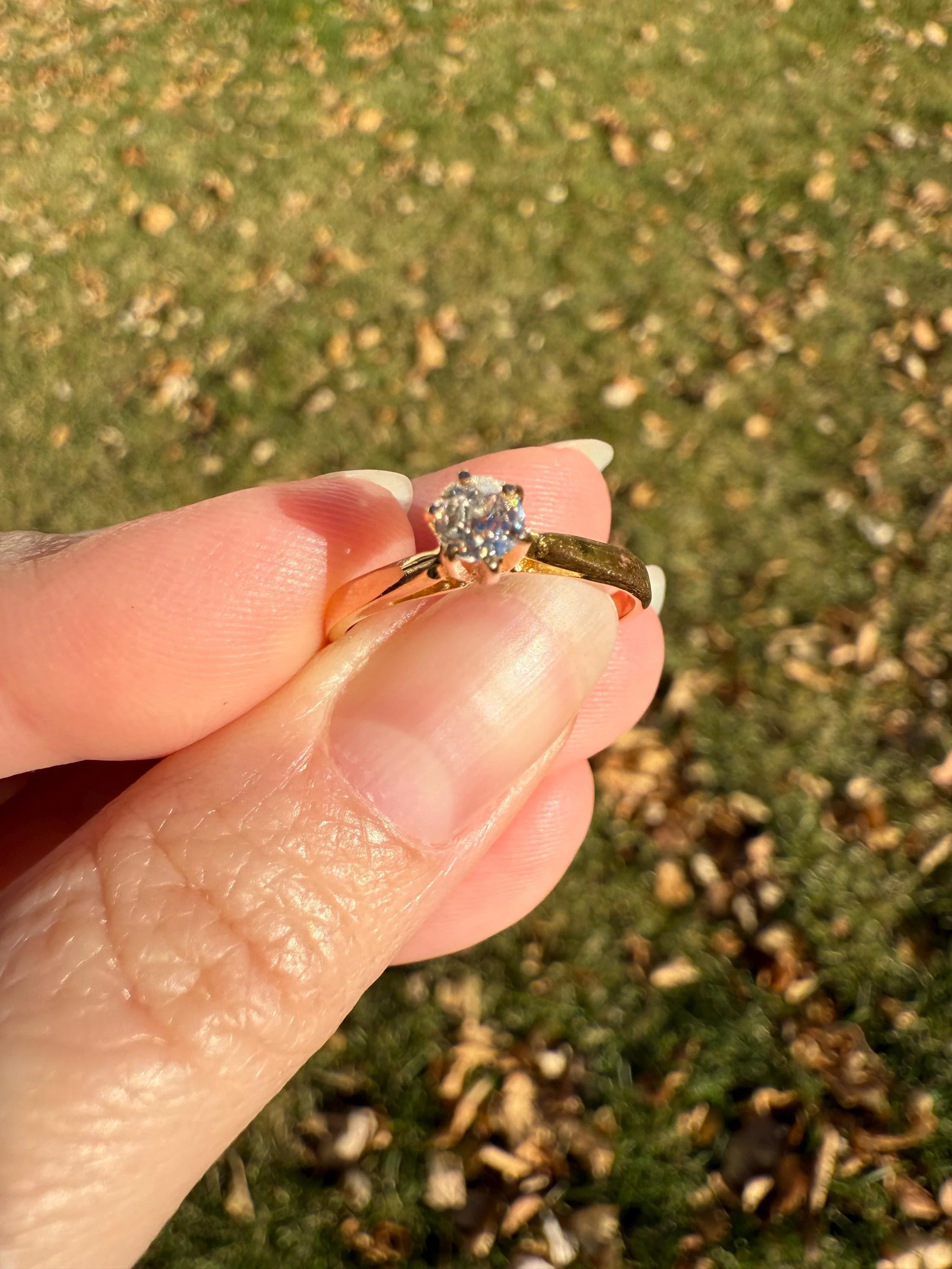 TALL Dainty French Old Mine Cut Diamond Solitaire Engagement Ring 18k Rosy Gold Romantic Gift Belle Epoque Love Stacker Prong Set Minimalist - Image 12