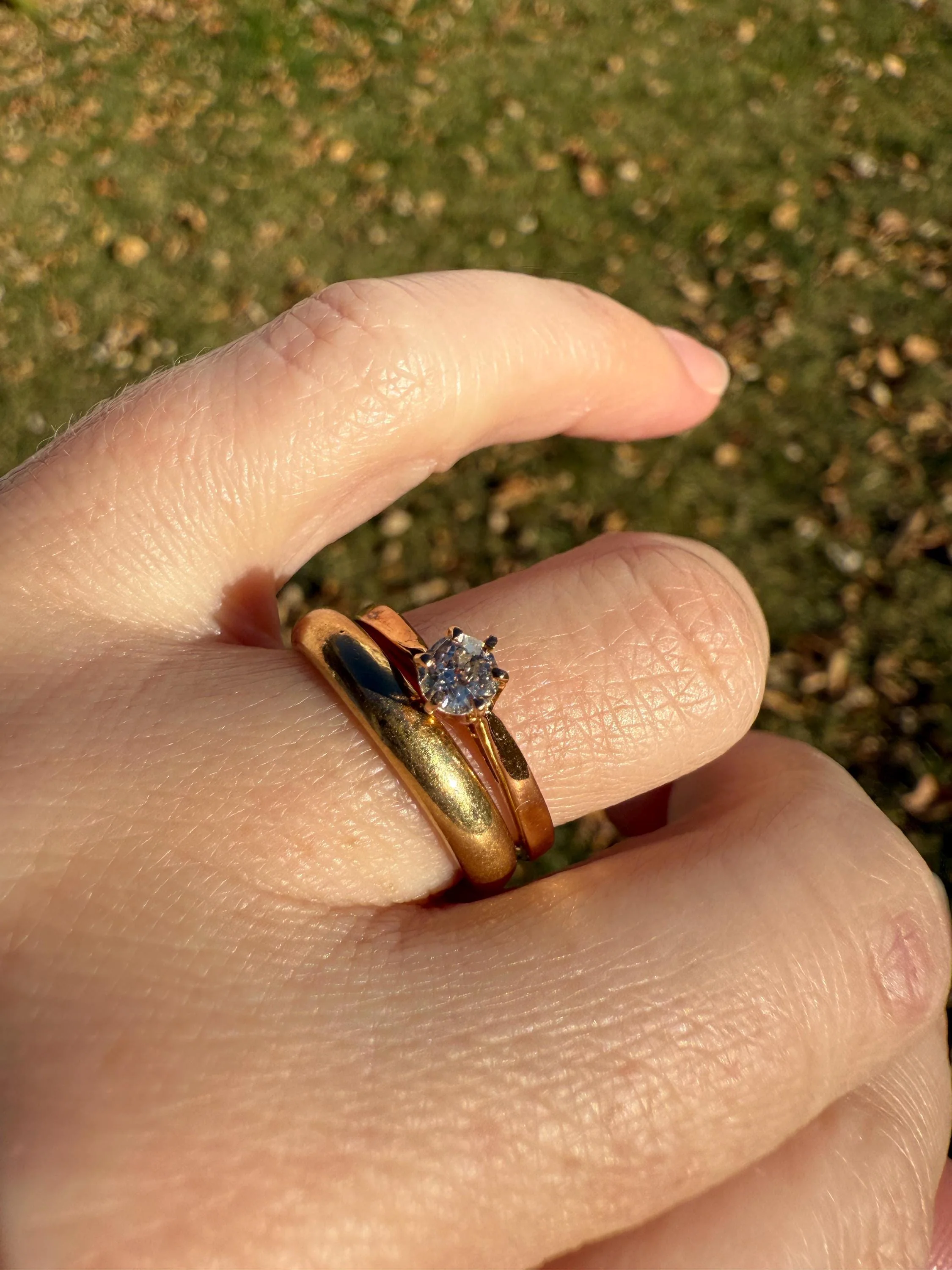 TALL Dainty French Old Mine Cut Diamond Solitaire Engagement Ring 18k Rosy Gold Romantic Gift Belle Epoque Love Stacker Prong Set Minimalist - Image 13