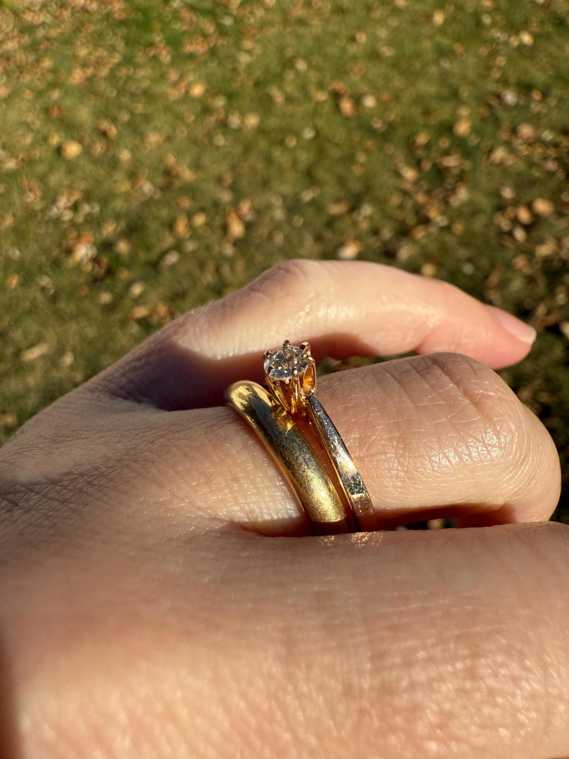 TALL Dainty French Old Mine Cut Diamond Solitaire Engagement Ring 18k Rosy Gold Romantic Gift Belle Epoque Love Stacker Prong Set Minimalist - Image 2
