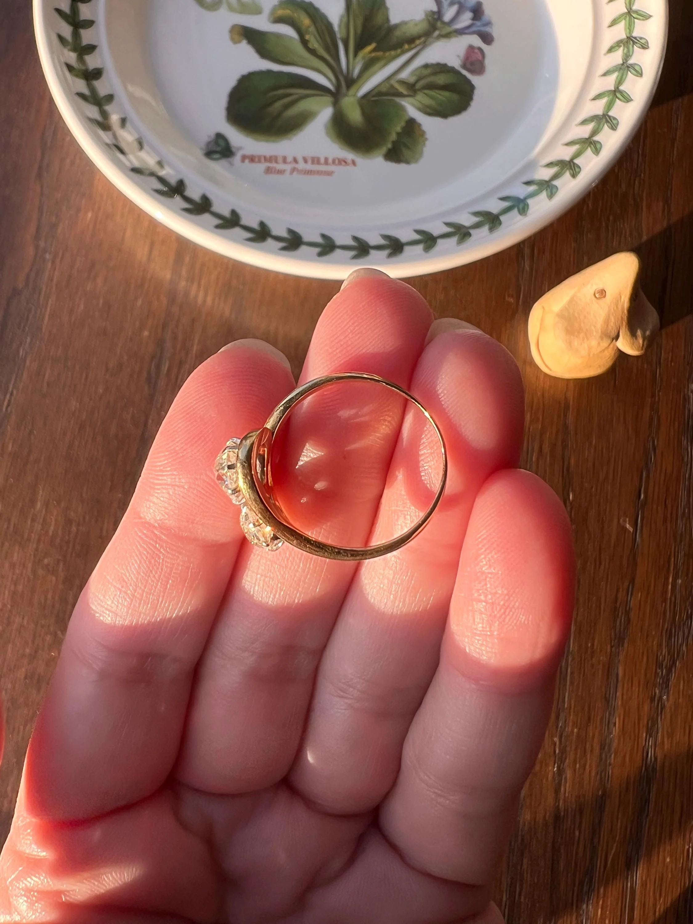 Toi et Moi 1.7 CARAT Old Mine Cut DIAMOND Chunky Two Stone Antique Ring French 18k Gold Angled Swirl Band Stacker Romantic Gift OMC 1.7Ctw - Image 10