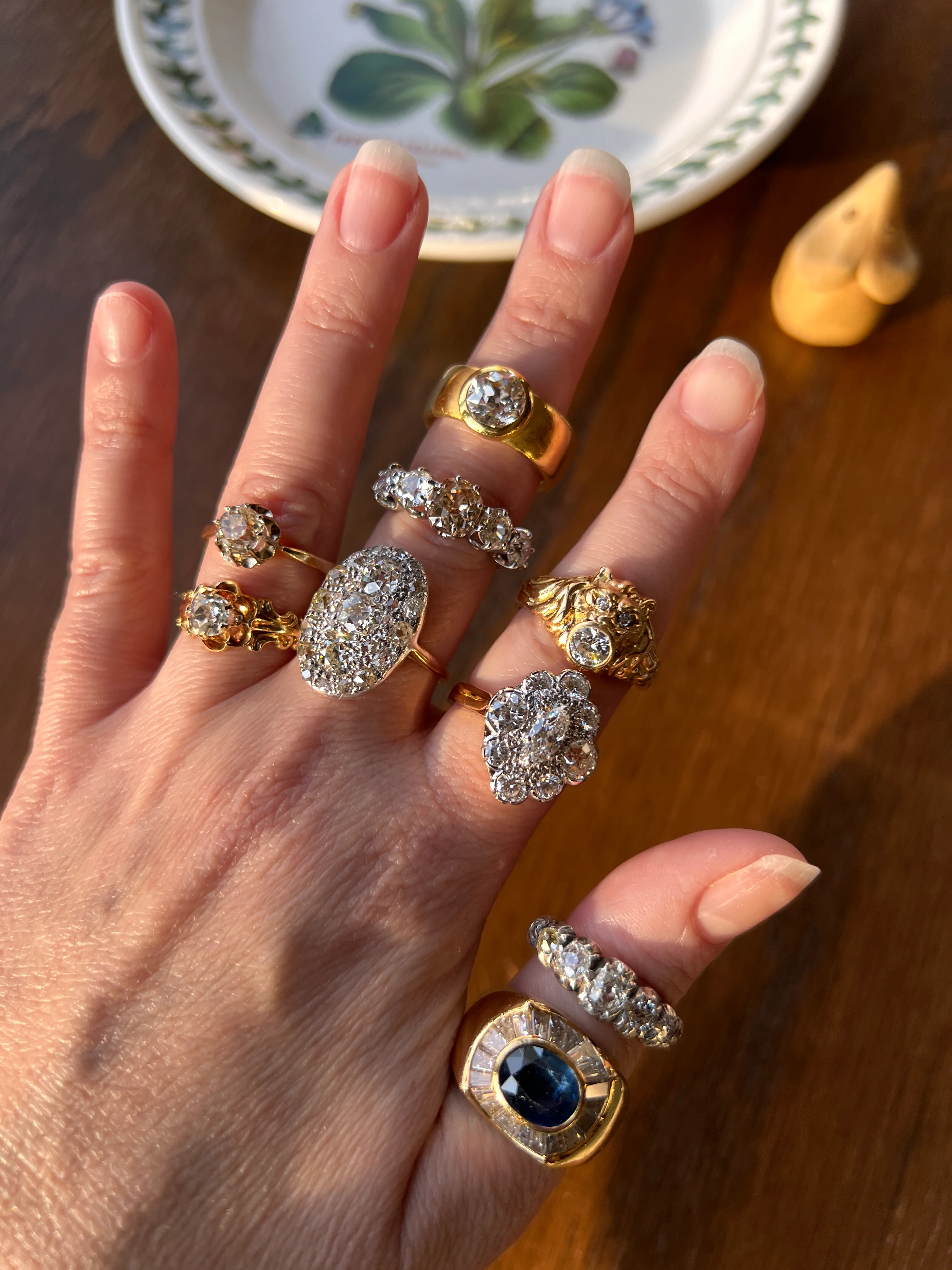 TWO Carat Eye Clean Old Mine Cut DIAMOND Antique HEAVY 17.6g 22k Gold Bezel Set Chunky Gypsy Ring Solitaire - Image 18