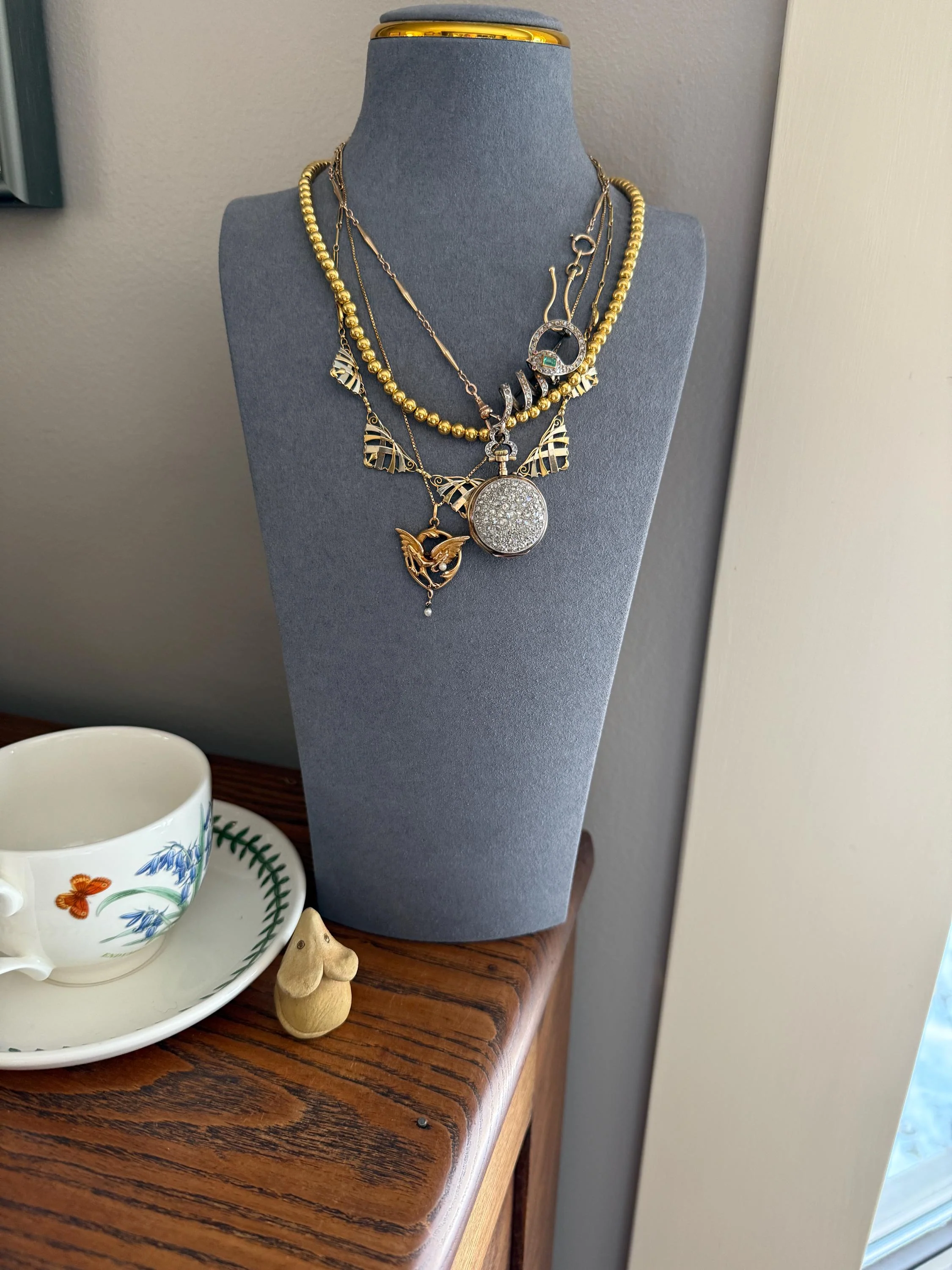 Uniform French Vintage 10.2g 18k GOLD Pearl Solid Traditional Marseille Chain Necklace Smaller Beads 18" Collar Neckmess Staple - Image 4