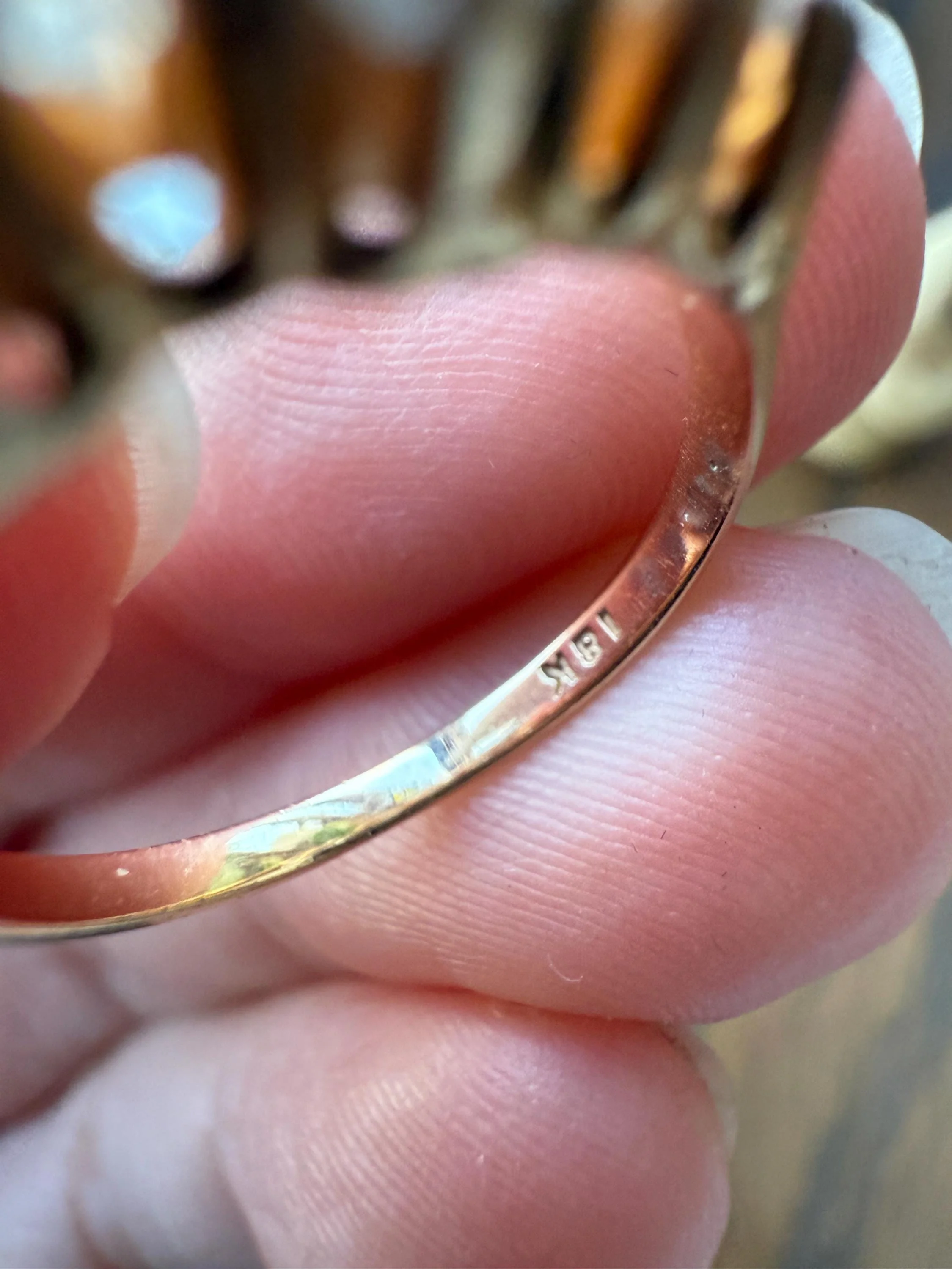 Unique Antique .9 Carat Old Mine Cut Diamond Nine Stone Band Mini Cluster Ring 18k Gold Victorian - Image 18