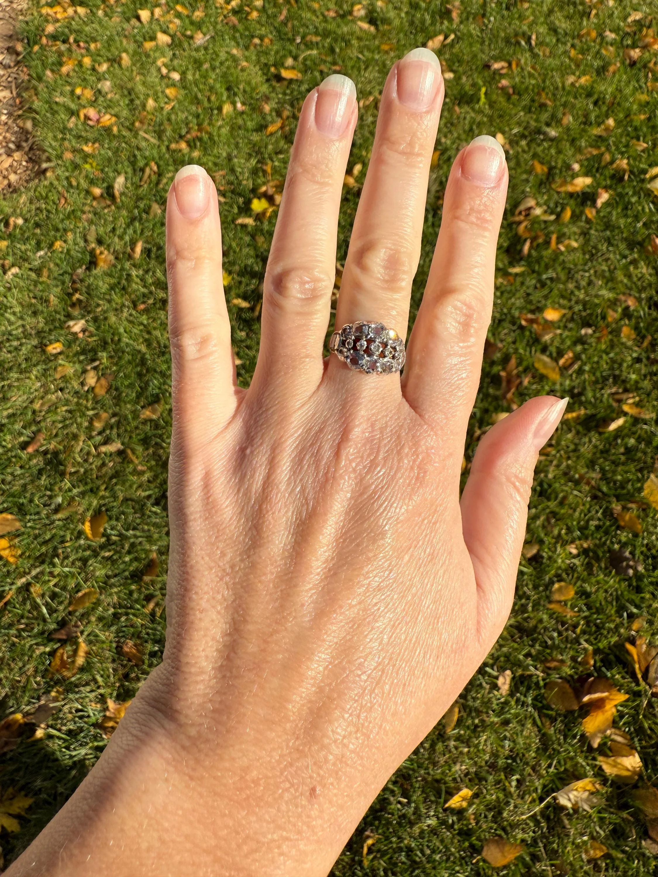 UNIQUE Mixed Old Cut DIAMOND Georgian Era Triple Row Ring Rose Table Old Mine Cut Combo 14k Gold Silver Open Back Stacker Ooak Gift - Image 14