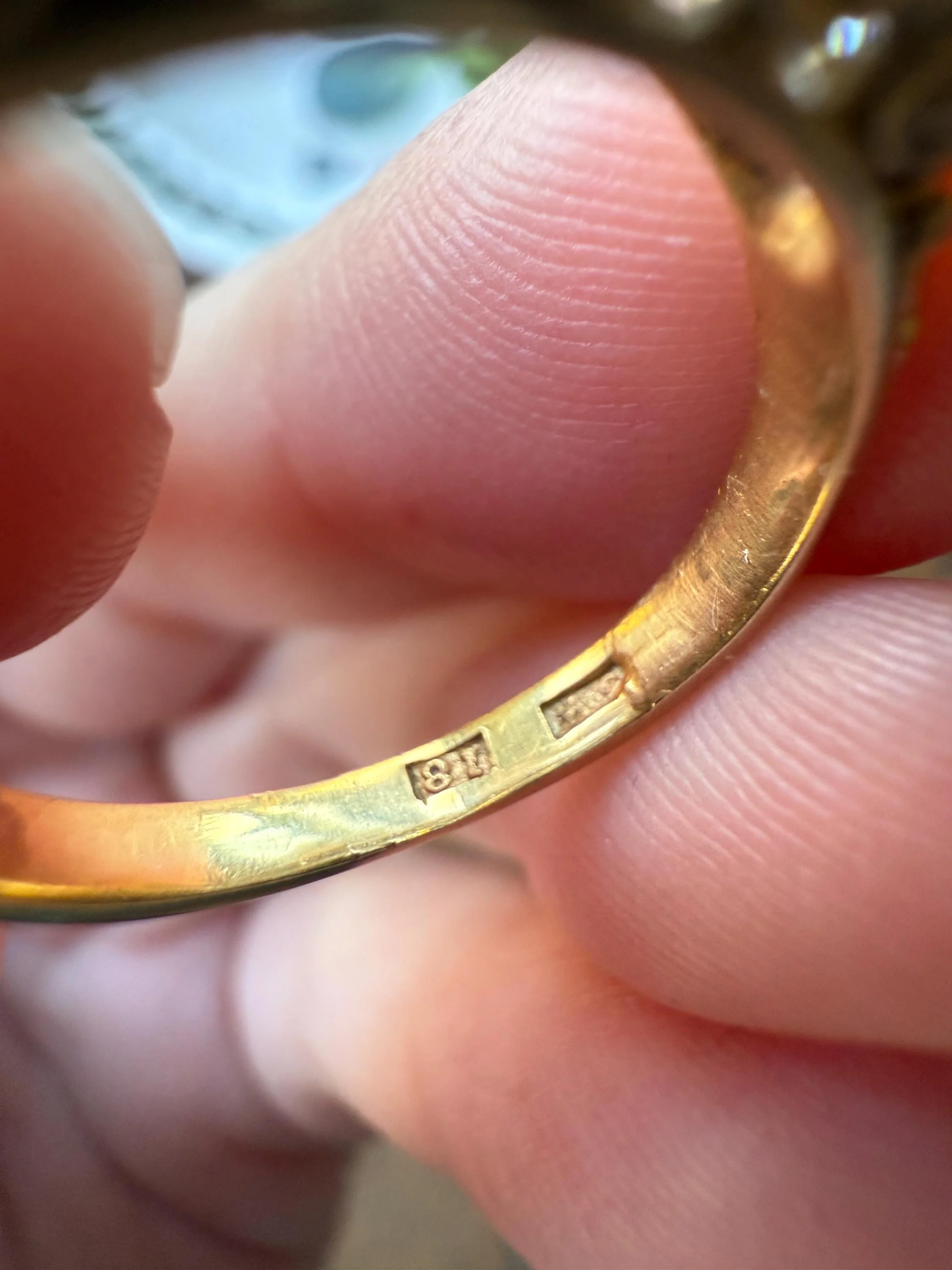 Victorian 2.75 Carats Antique Old Mine Cut Diamond Five Stone Ring Gemset Prong Spacers 18k Gold Rare Chunky Ornate Band - Image 18