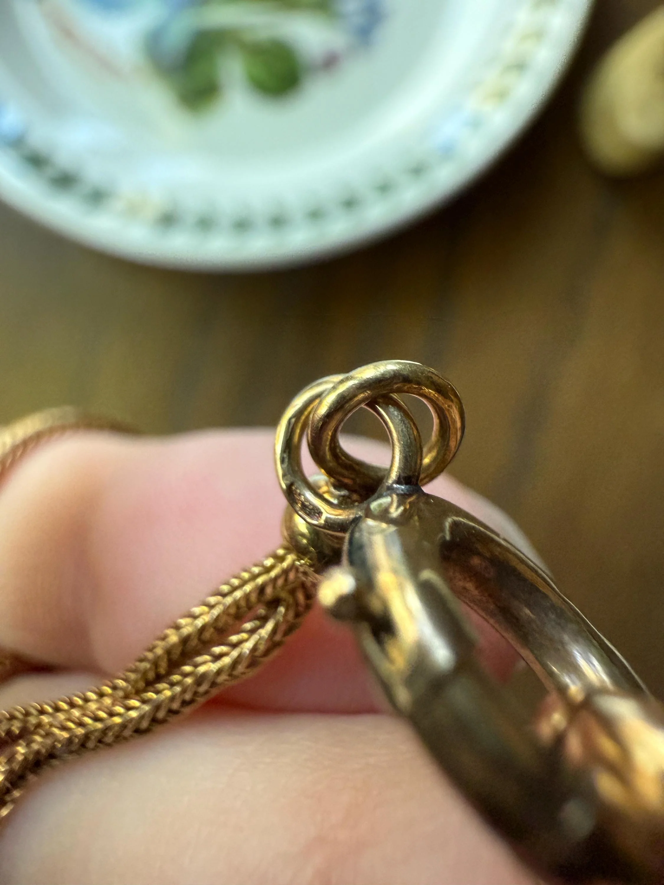 Victorian ANTIQUE Hallmark French 9.5g 18k Gold Solid Double Box Chain Watch Necklace Extender Bracelet Connector Dog Clip Pendant Holder - Image 10