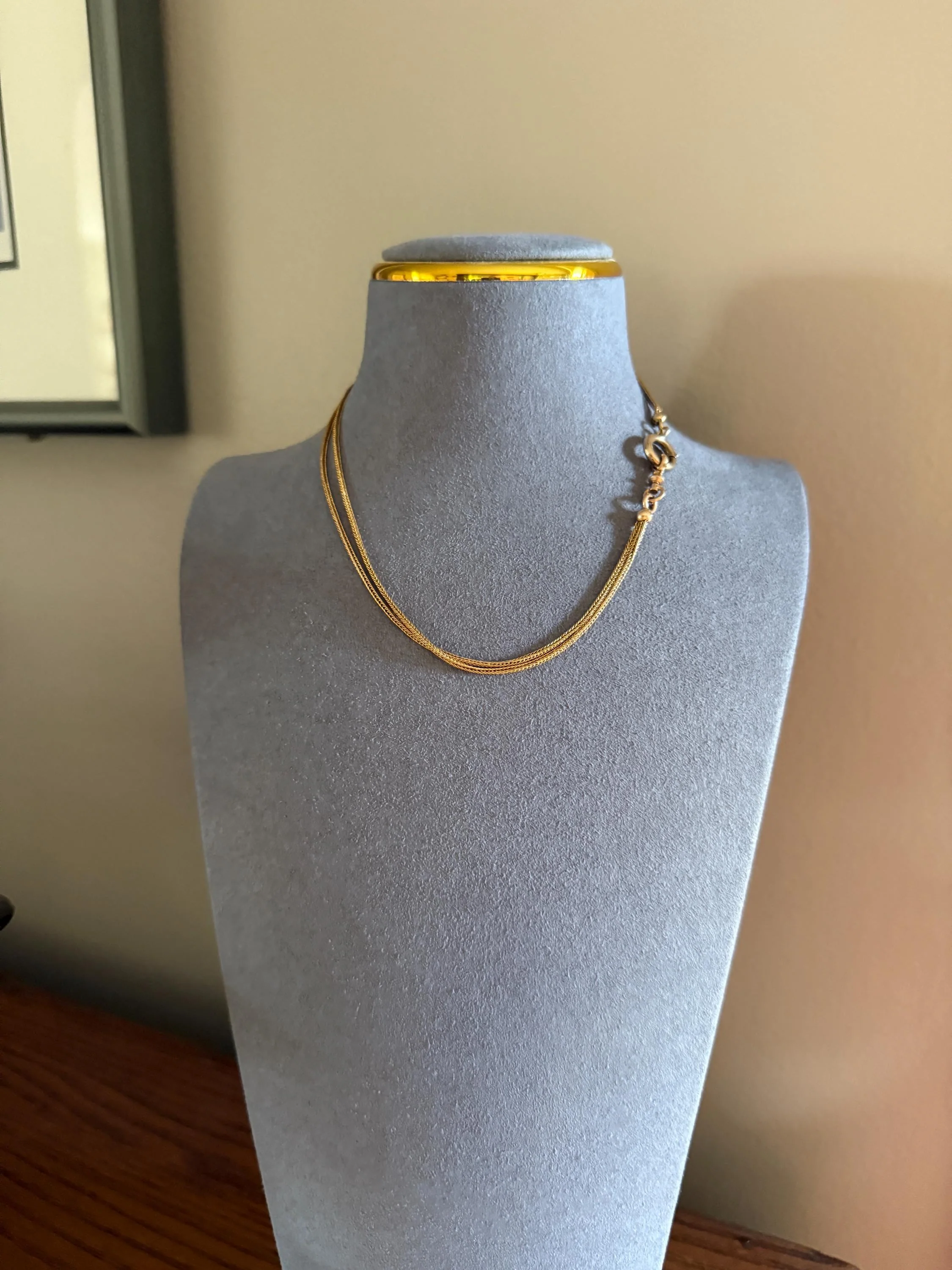 Victorian ANTIQUE Hallmark French 9.5g 18k Gold Solid Double Box Chain Watch Necklace Extender Bracelet Connector Dog Clip Pendant Holder - Image 8
