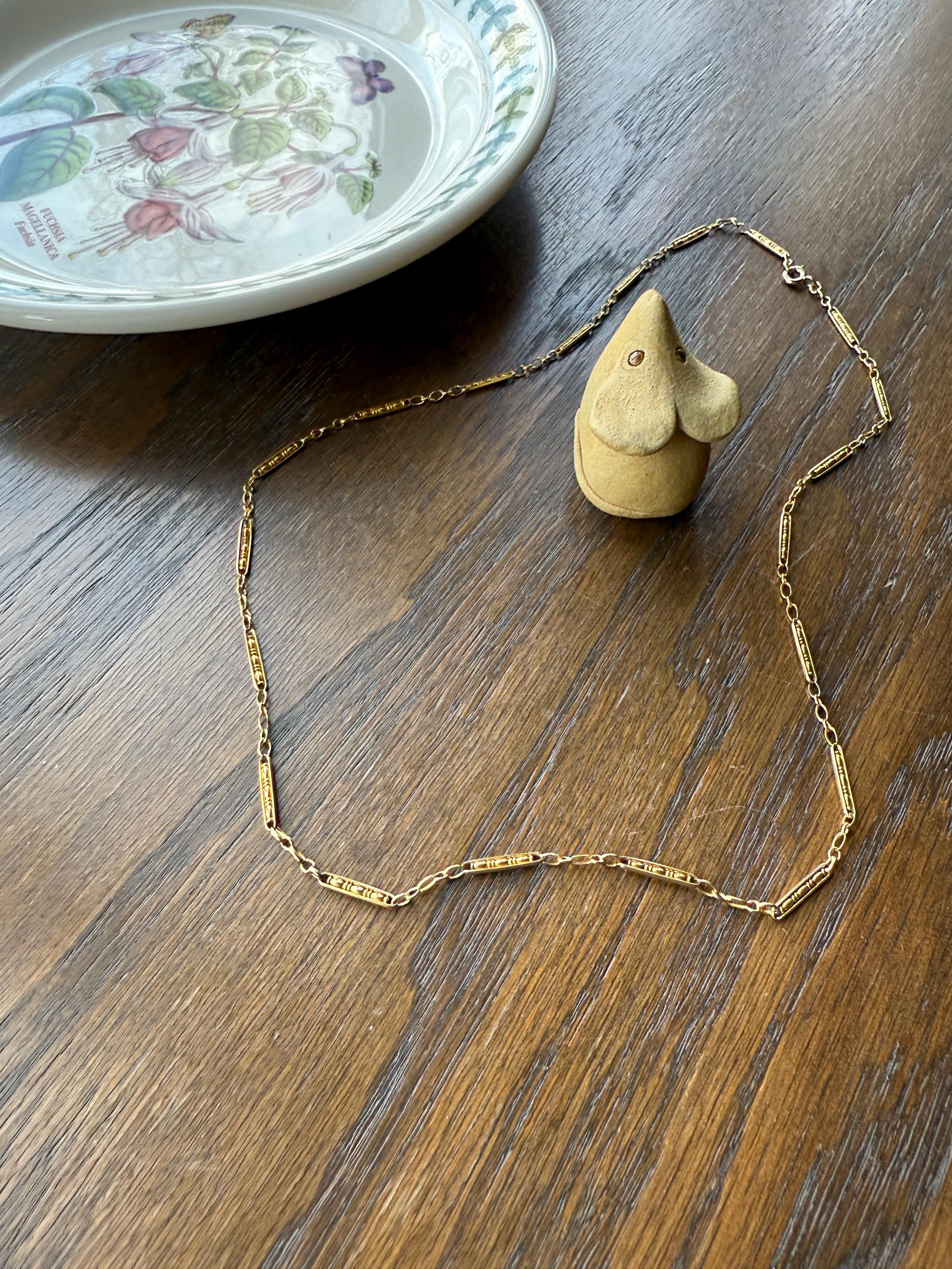 Victorian French Bar Twist Link Antique 6.9g 18k Gold Necklace Staple Chain 19.25" Collar Multi Wrap Bracelet - Image 12