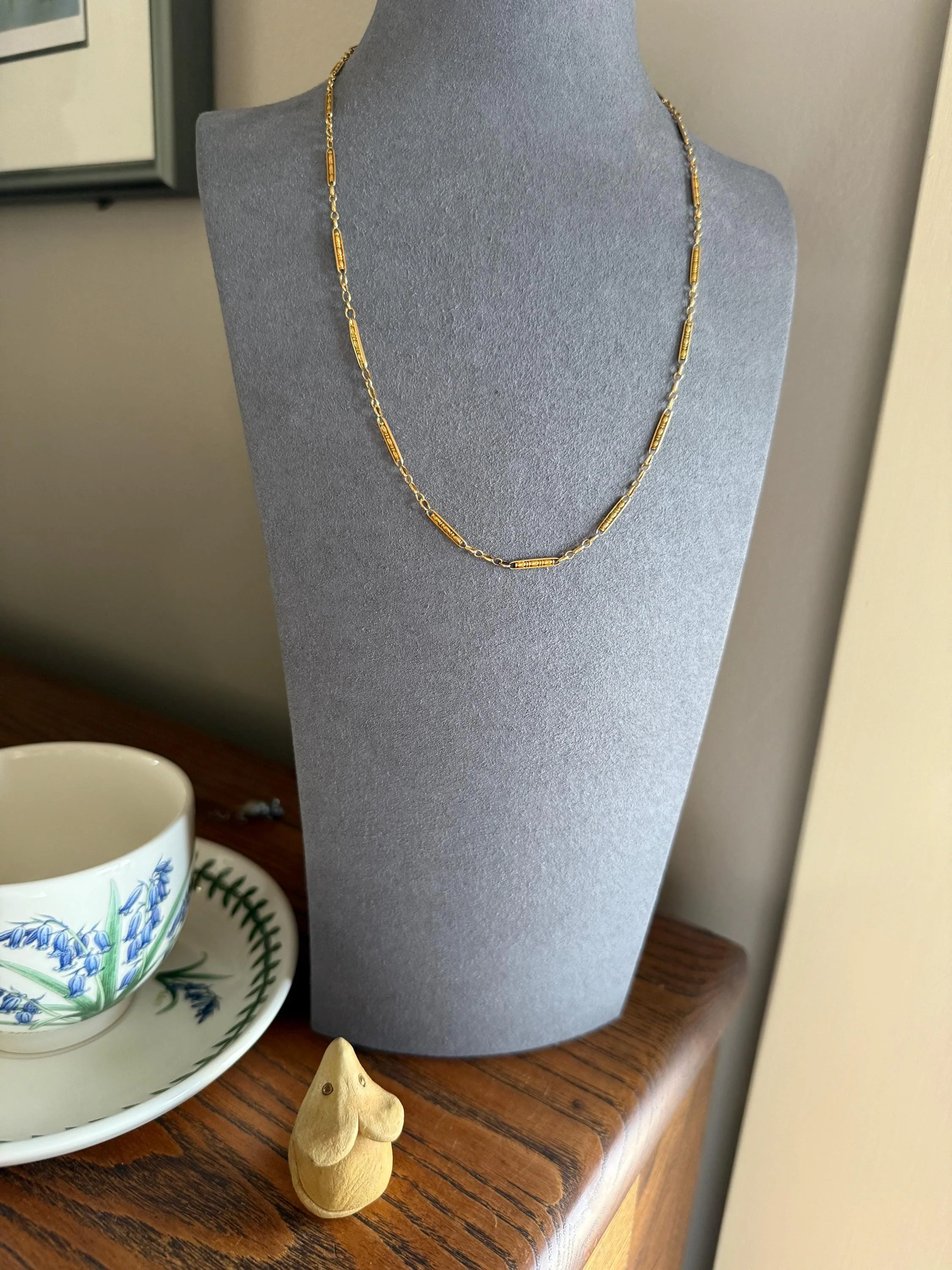 Victorian French Bar Twist Link Antique 6.9g 18k Gold Necklace Staple Chain 19.25" Collar Multi Wrap Bracelet - Image 13