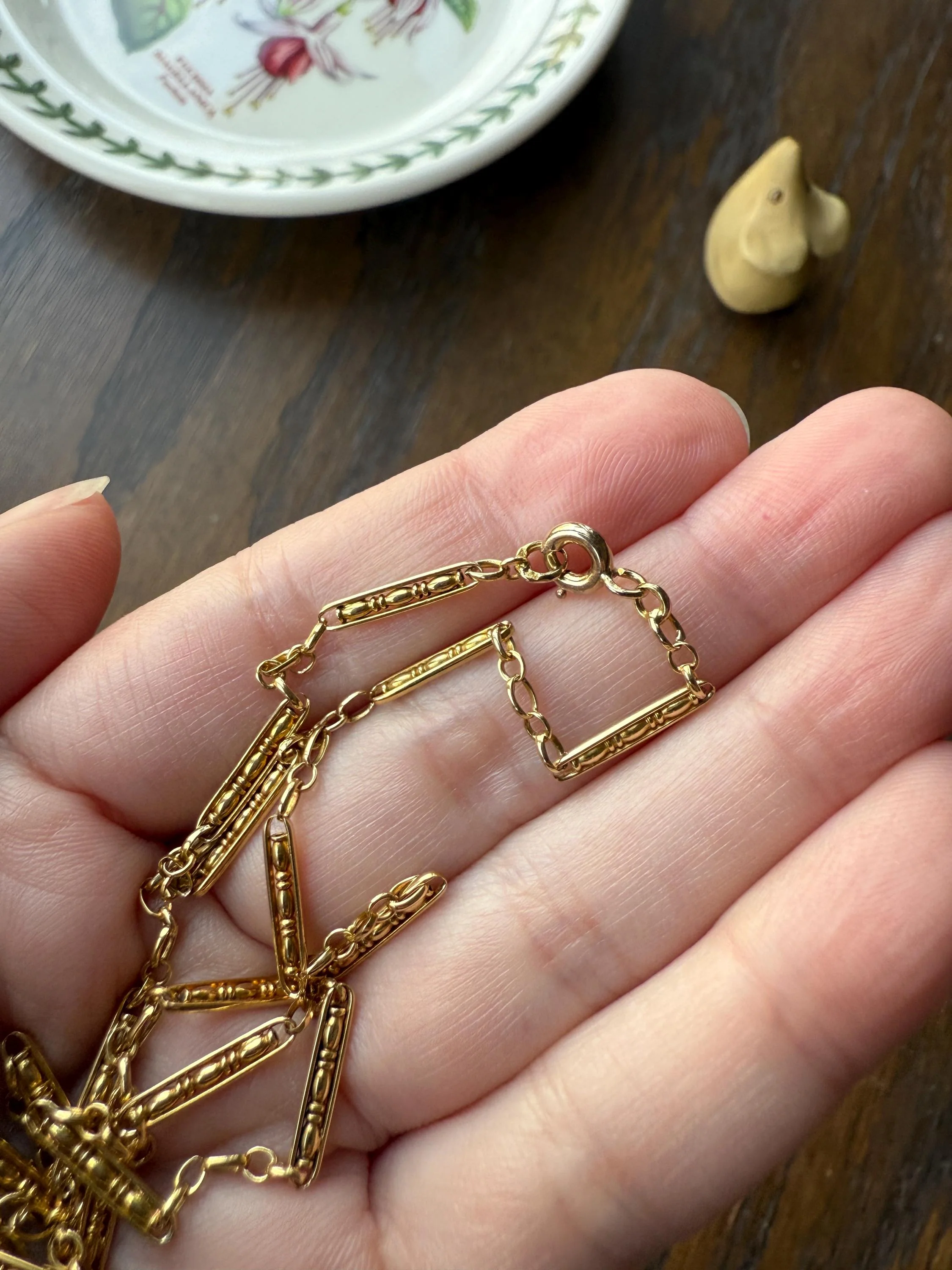 Victorian French Bar Twist Link Antique 6.9g 18k Gold Necklace Staple Chain 19.25" Collar Multi Wrap Bracelet - Image 7