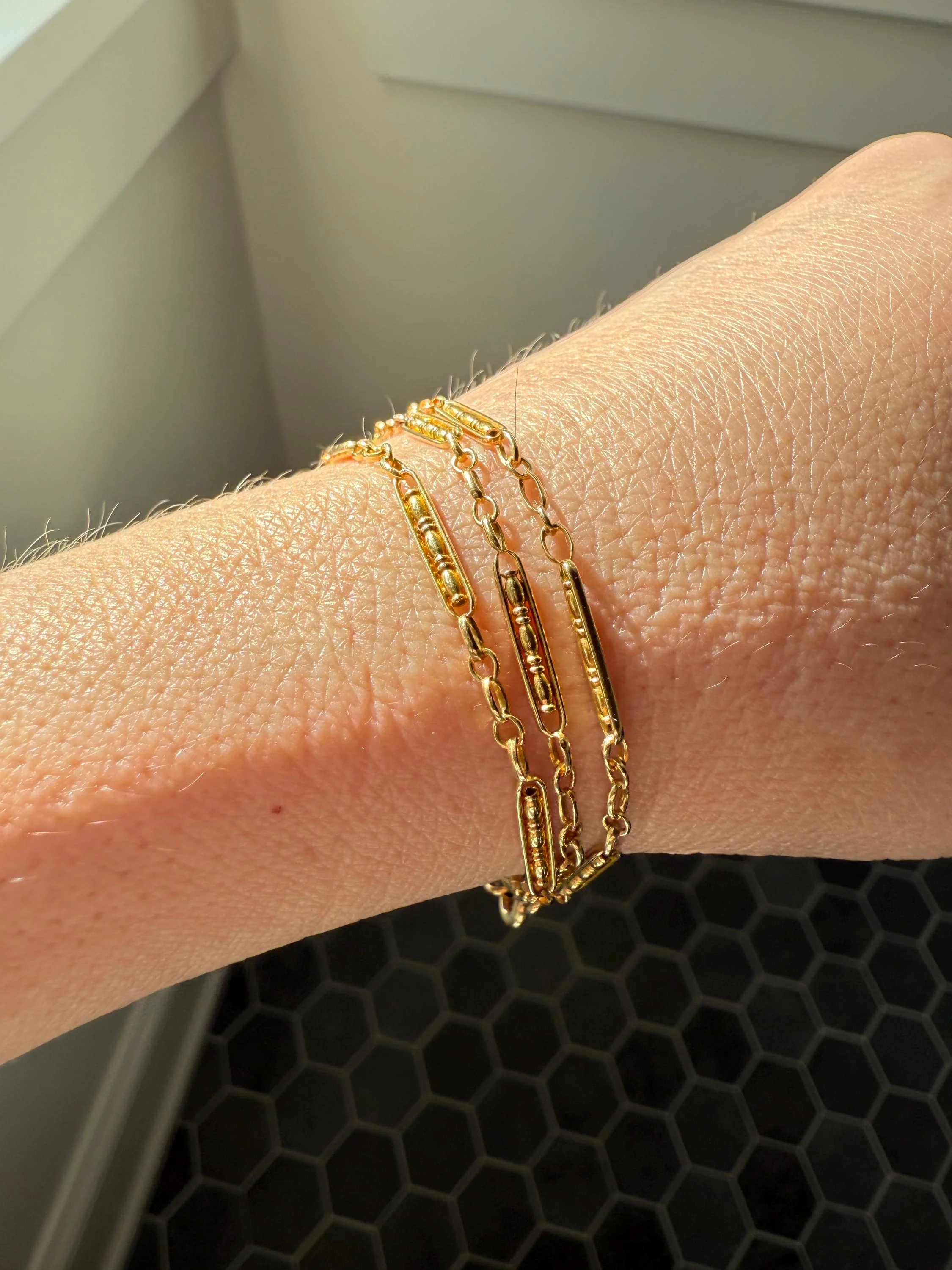 Victorian French Bar Twist Link Antique 6.9g 18k Gold Necklace Staple Chain 19.25" Collar Multi Wrap Bracelet - Image 8