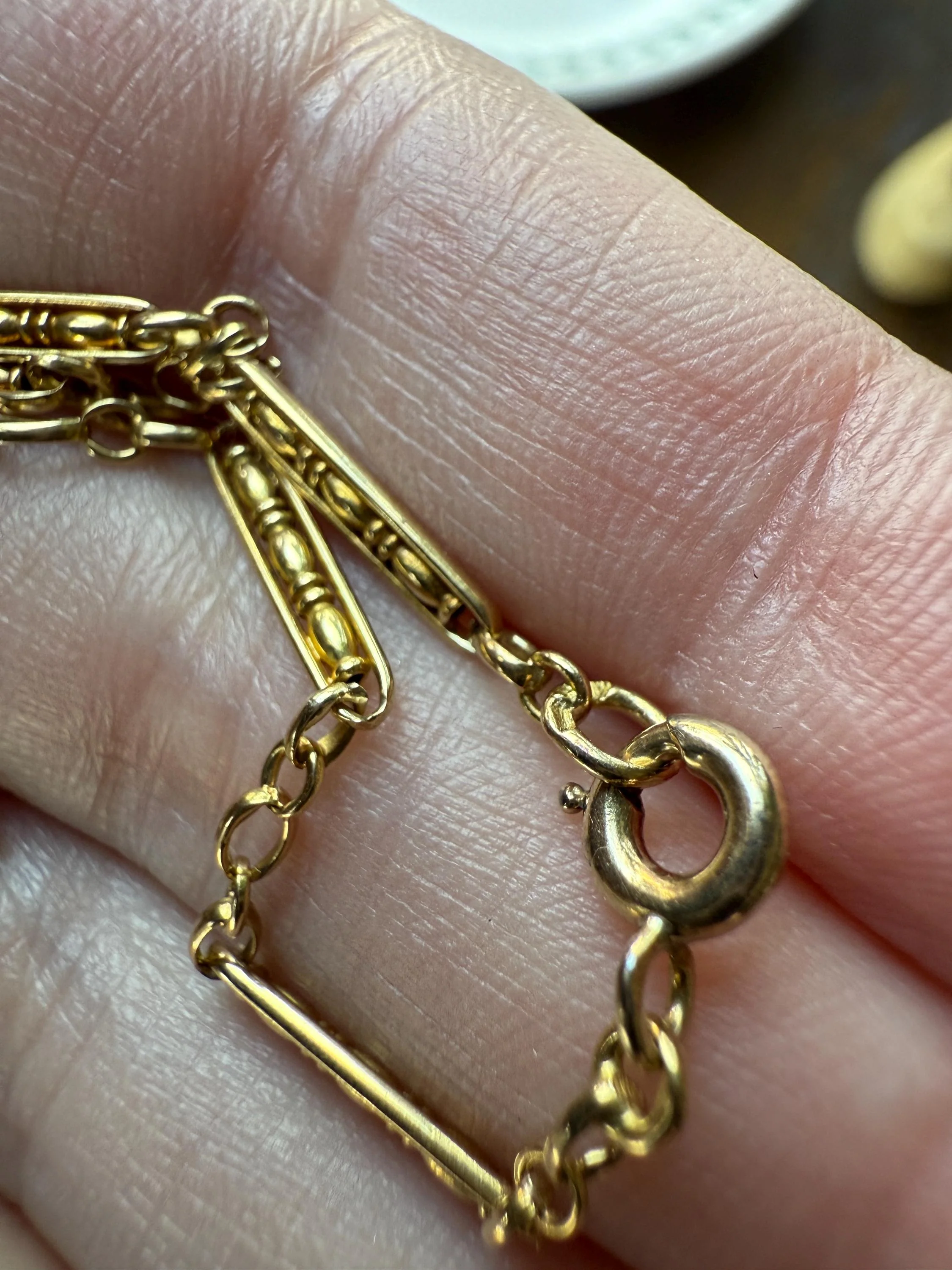 Victorian French Bar Twist Link Antique 6.9g 18k Gold Necklace Staple Chain 19.25" Collar Multi Wrap Bracelet - Image 9