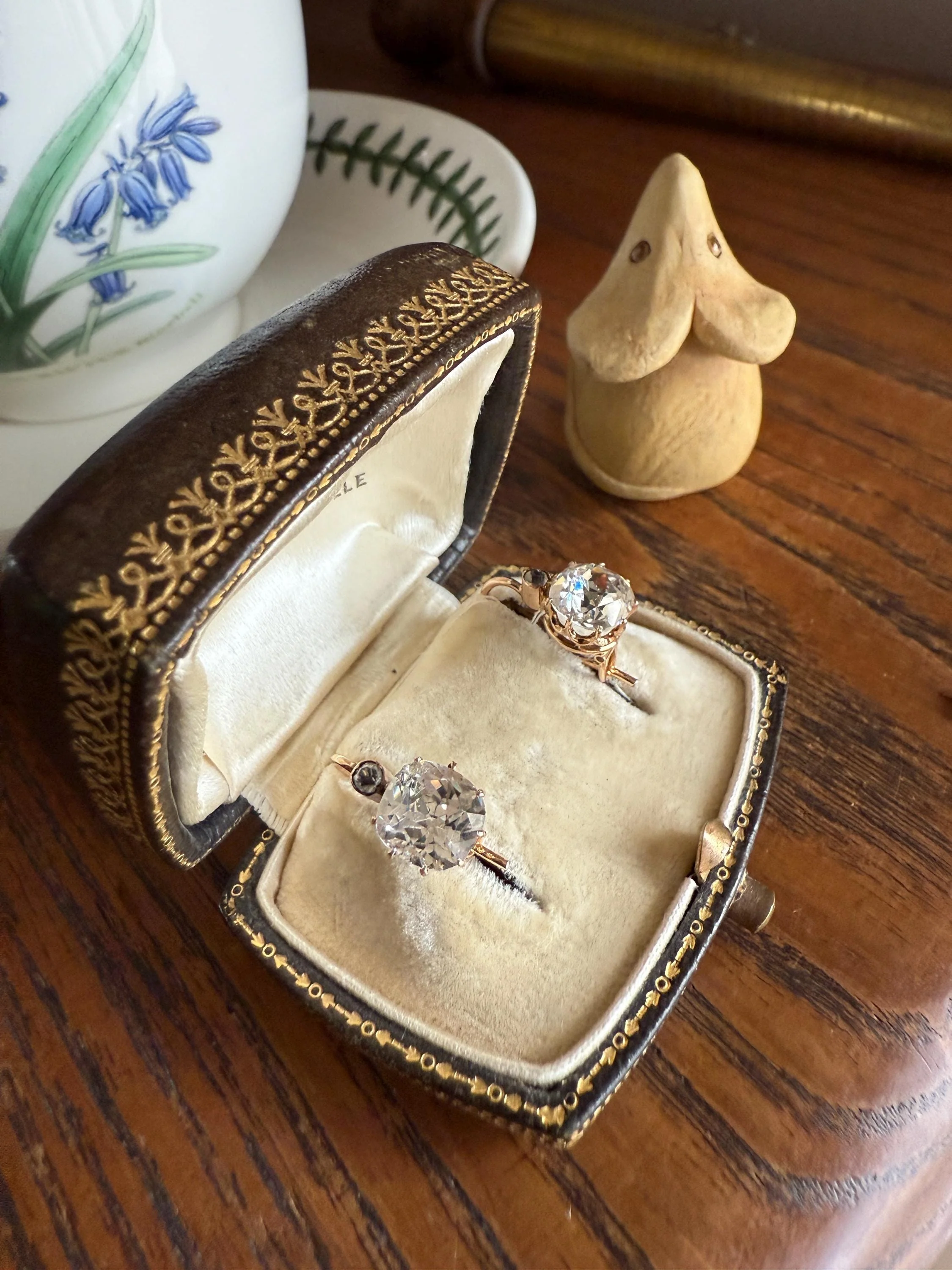 Victorian Large 4.5 Carats Total Antique Dangle Earrings Super Chunky Foiled Paste 18k Gold 4.5ctw Original Hand Made Mounts - Image 12