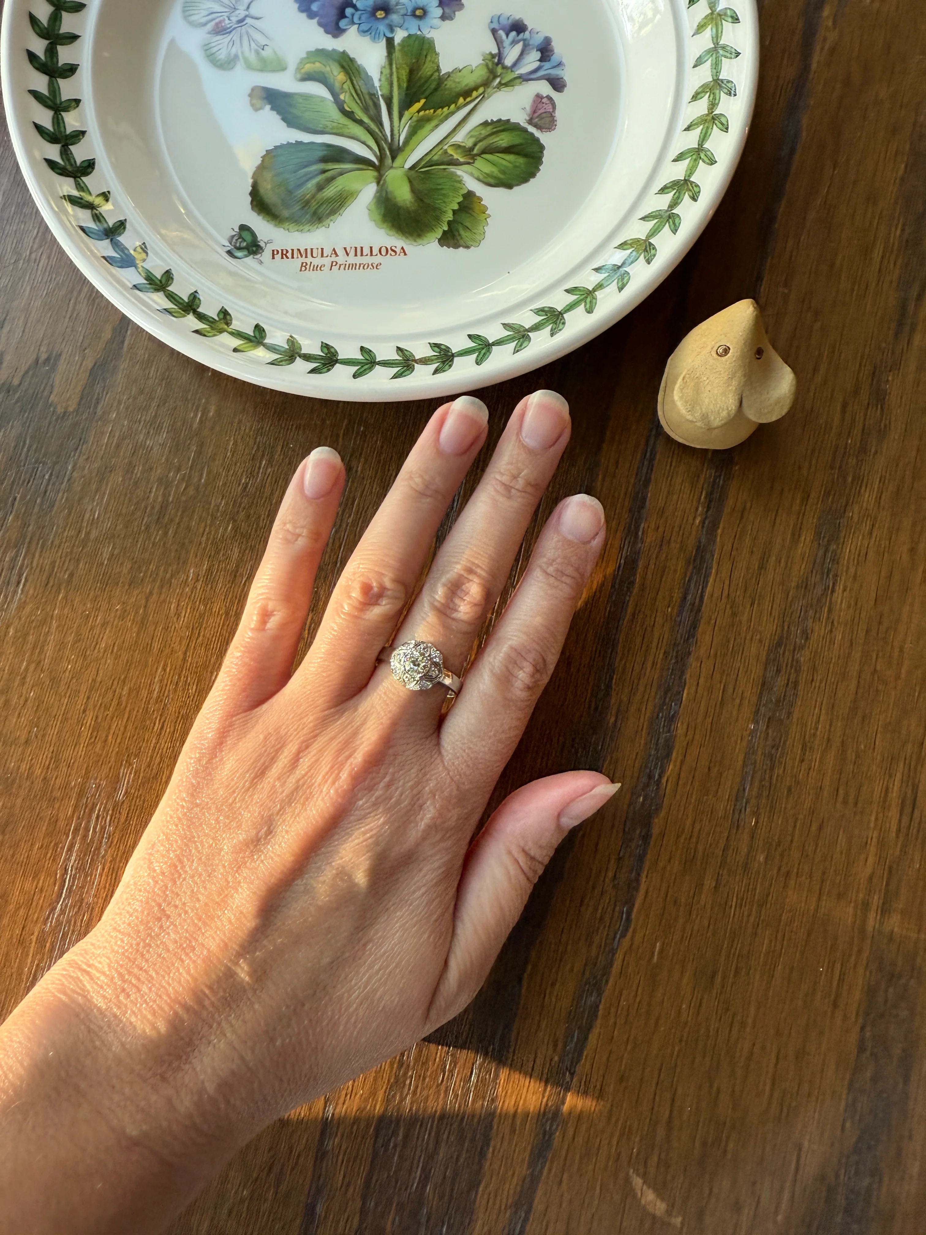 Vintage 1 Carat Tdw Antique Old European Cut Diamonds 18k White Gold Ring Scandinavian Domed Ornate Cluster Ring Art Deco Edwardian Style - Image 25