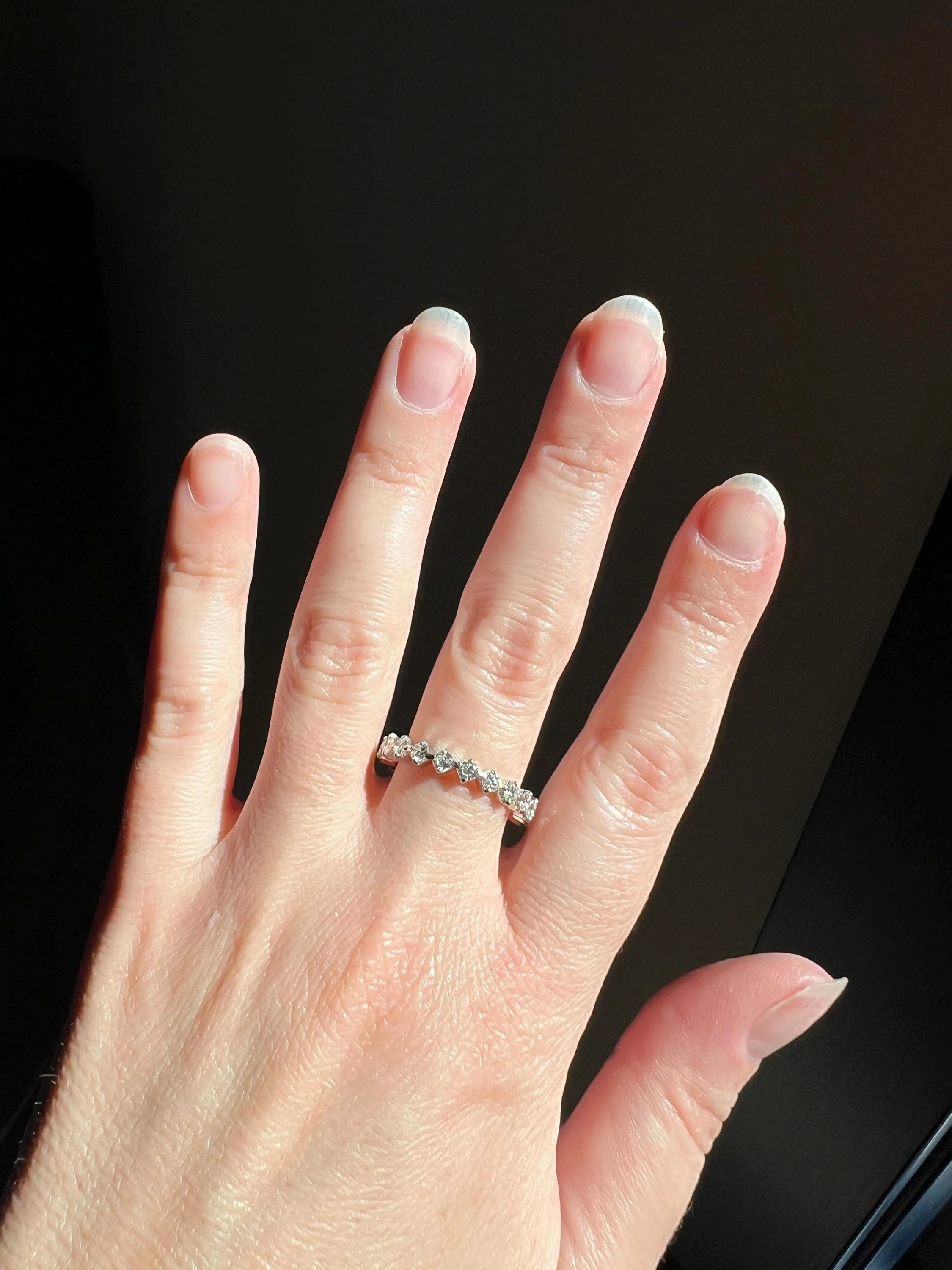 Vintage 1.35 Carat 20 Transitional Cut DIAMOND Full Eternity Hoop Ring 18k White Gold French Band Unique Romantic Gift Stacker 1.35Ctw 1 1/3 - Image 6