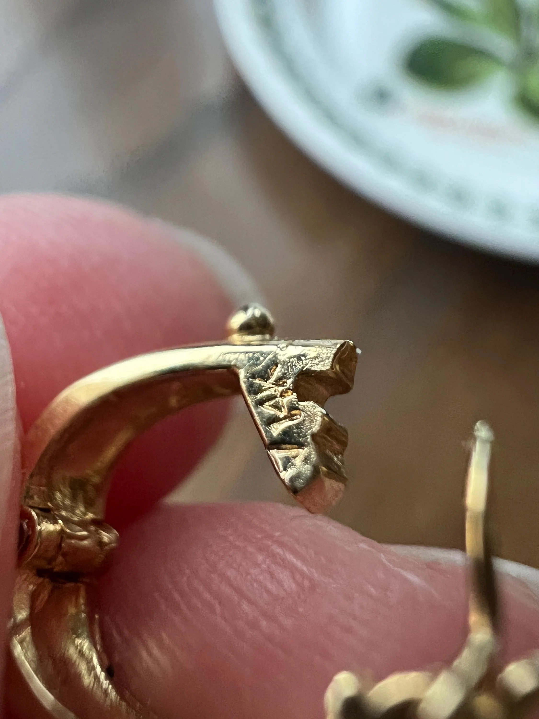 Vintage 14k GOLD Charm Pendant HOLDER Clip Clasp Opening Bale Safety Clasp Neckmess Neckstack Parts Findings - Image 3
