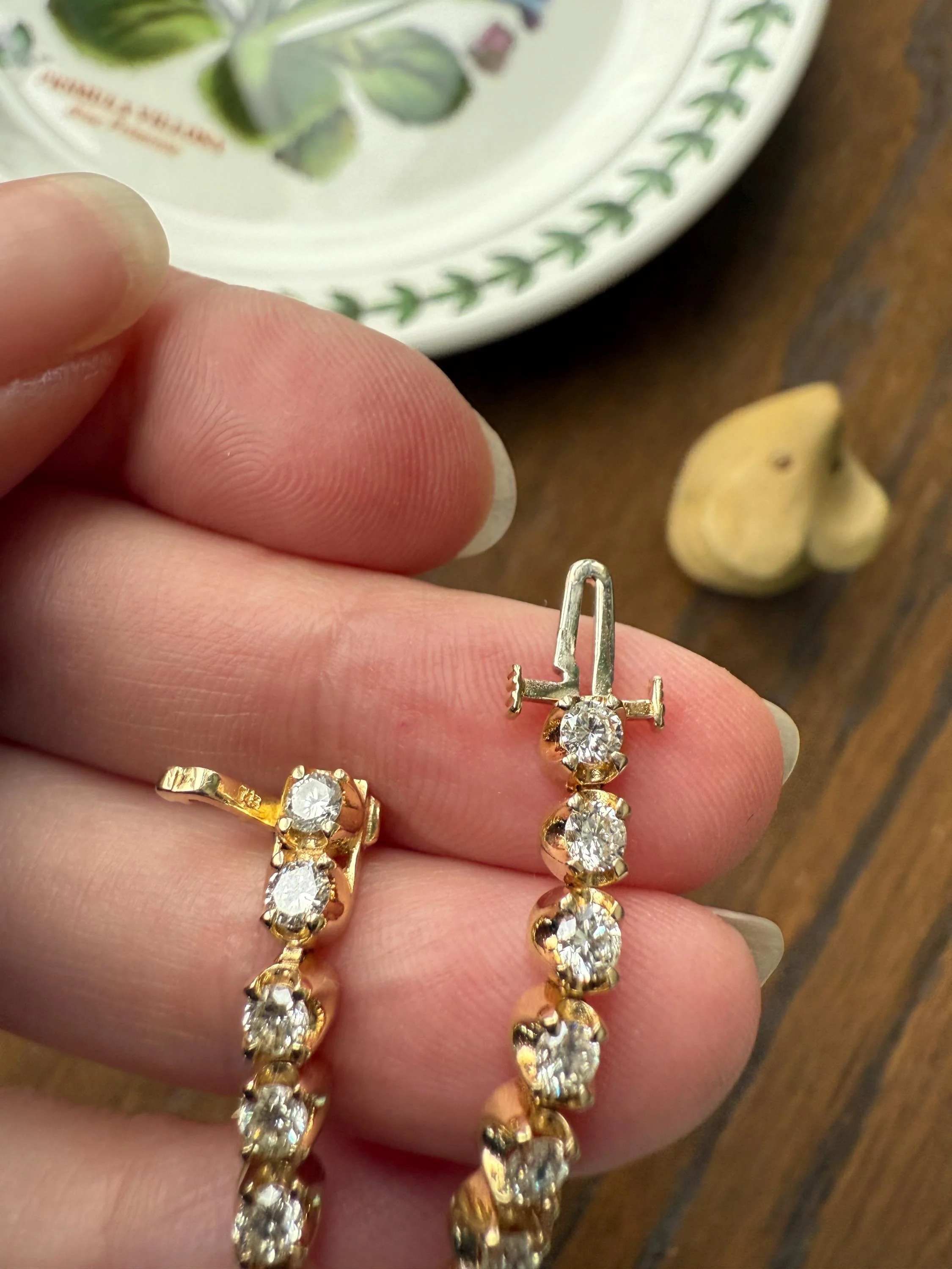 Vintage 3.5 CARAT Natural DIAMOND Tennis Bracelet Line Eternity 14k Yellow Gold Solid 43 Stones - Image 4