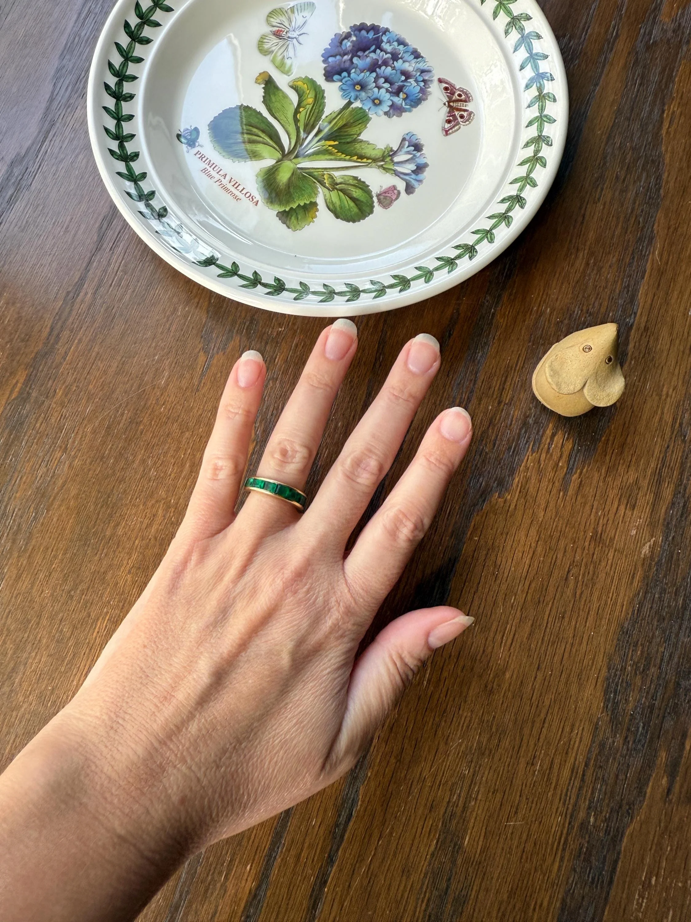 Vintage 5mm Channel Set 14 EMERALD Full ETERNITY Band Ring 18k Gold 2.25 Carat Skinny Line Stacker French Chunky Green - Image 8