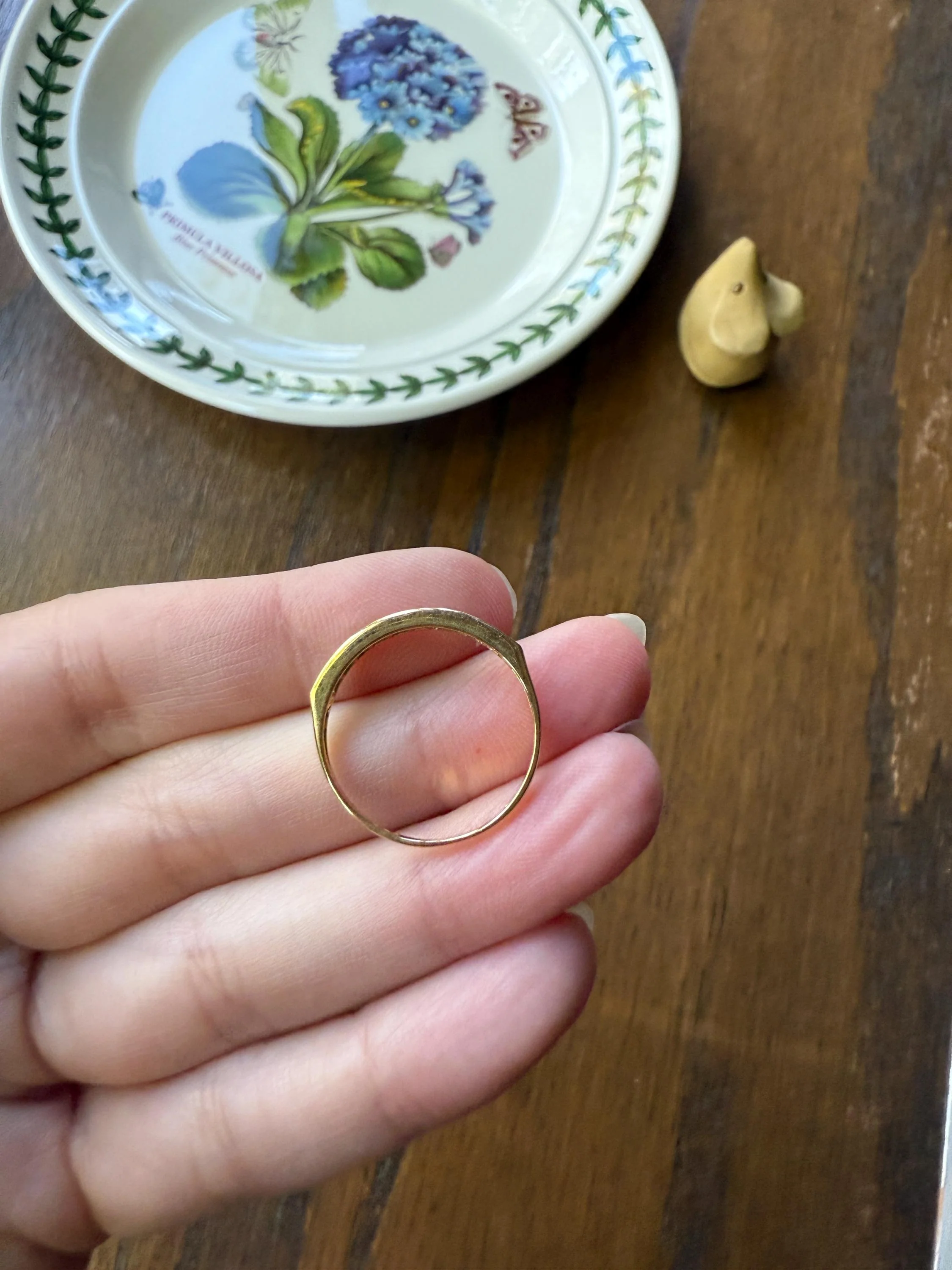 Vintage Channel Set Emerald Half Hoop Eternity Band Ring 18k Gold Skinny Line Stacker Green Pair Sapphire Avail - Image 9