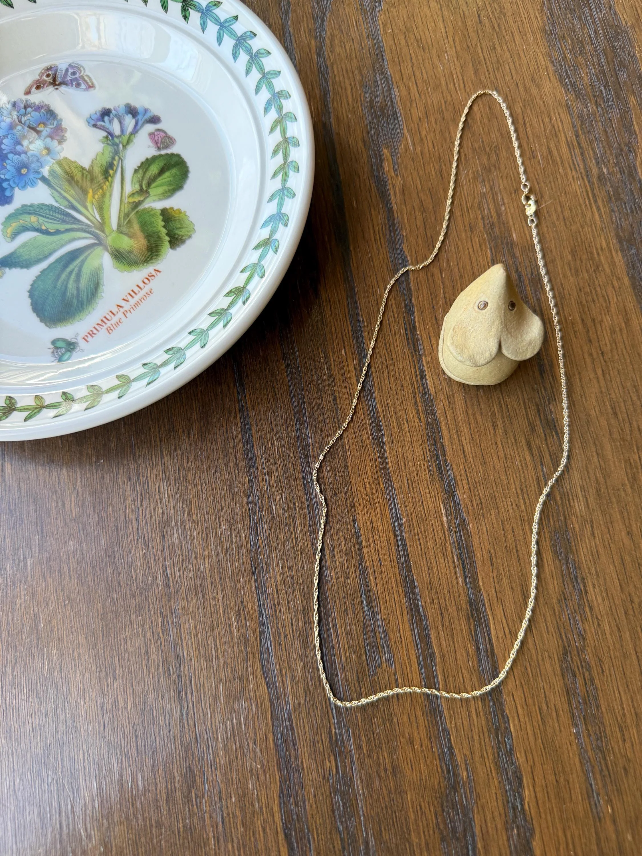 Vintage Dainty Braided Chain 14k Gold Solid Necklace Solid 19.75 Inches Minimalist Layering Pendant Holder Shimmer Neckmess Gift - Image 7