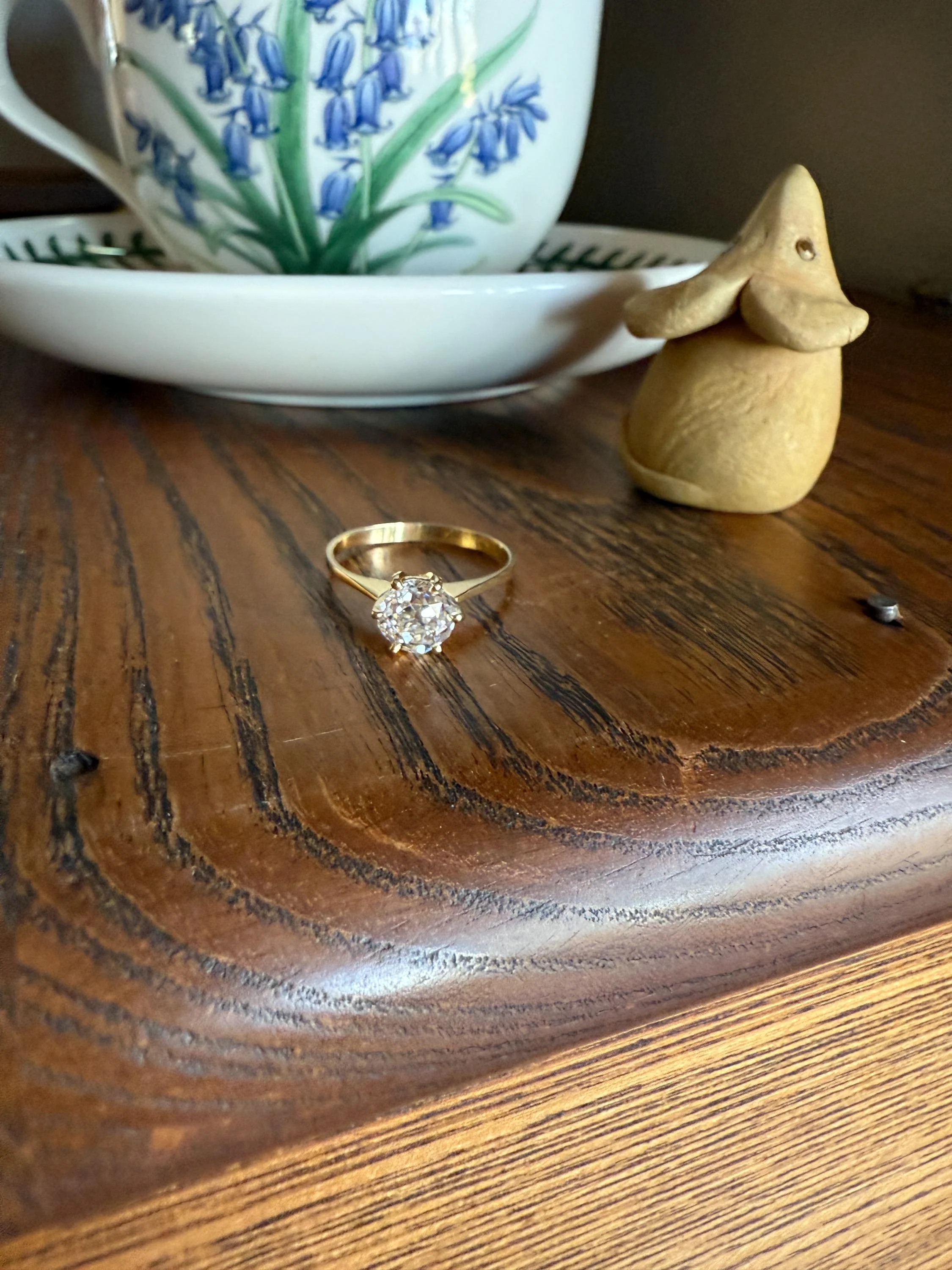 Vintage EYE CLEAN 1.2 Carat French Solitaire Ring Chunky Antique Cushion Old Mine Cut DIAMOND 18k Gold Band Engagement Romantic Gift 1Ct OmC - Image 17